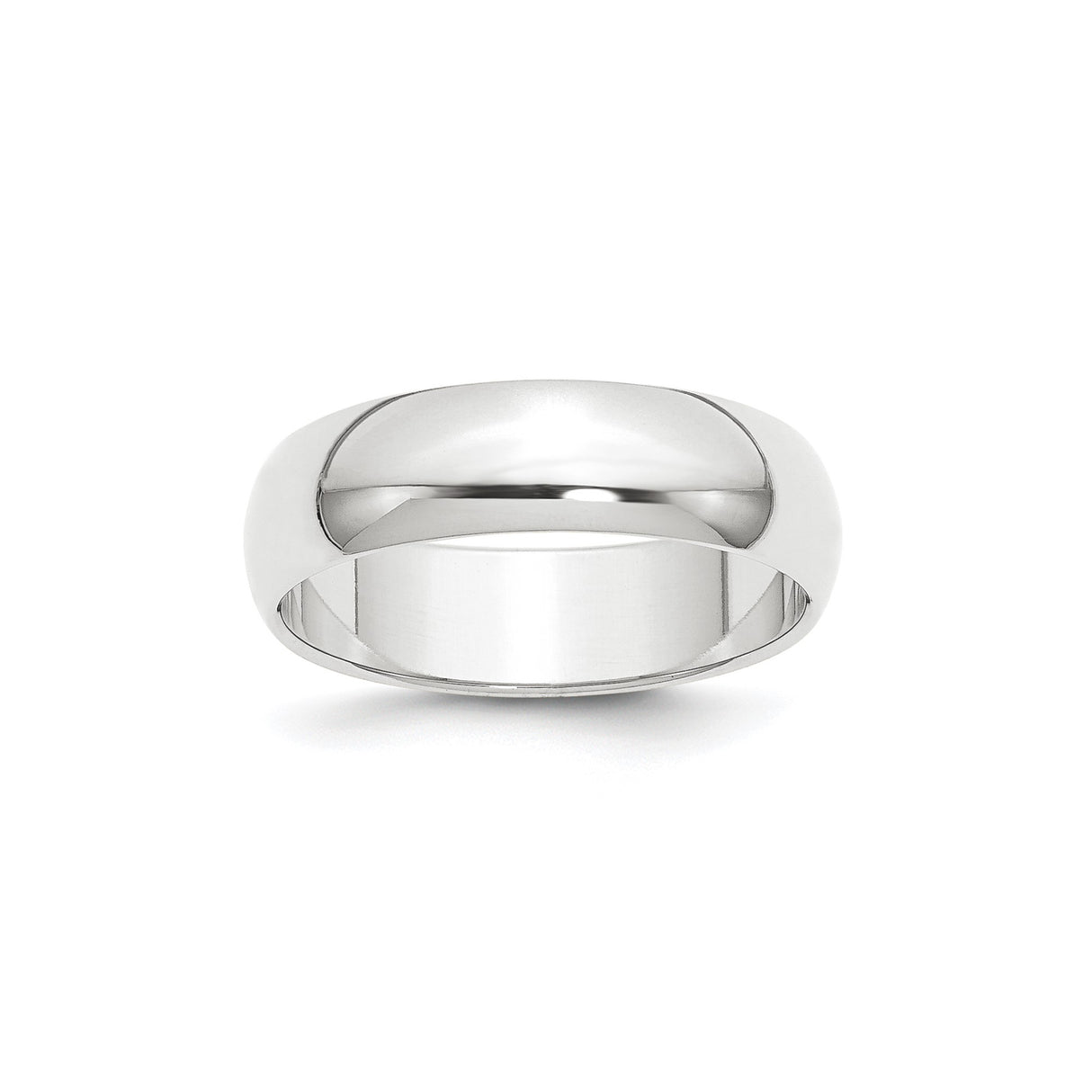White Gold Domed, Comfort Fit wedding band ring