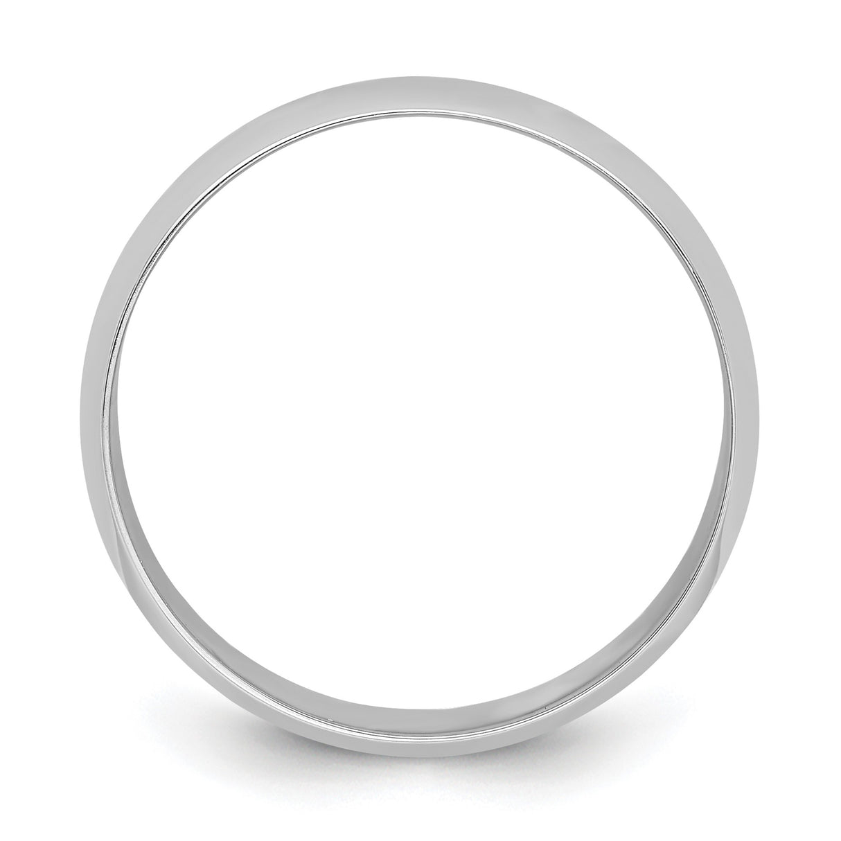 White Gold Domed, Comfort Fit wedding band ring alternate angle