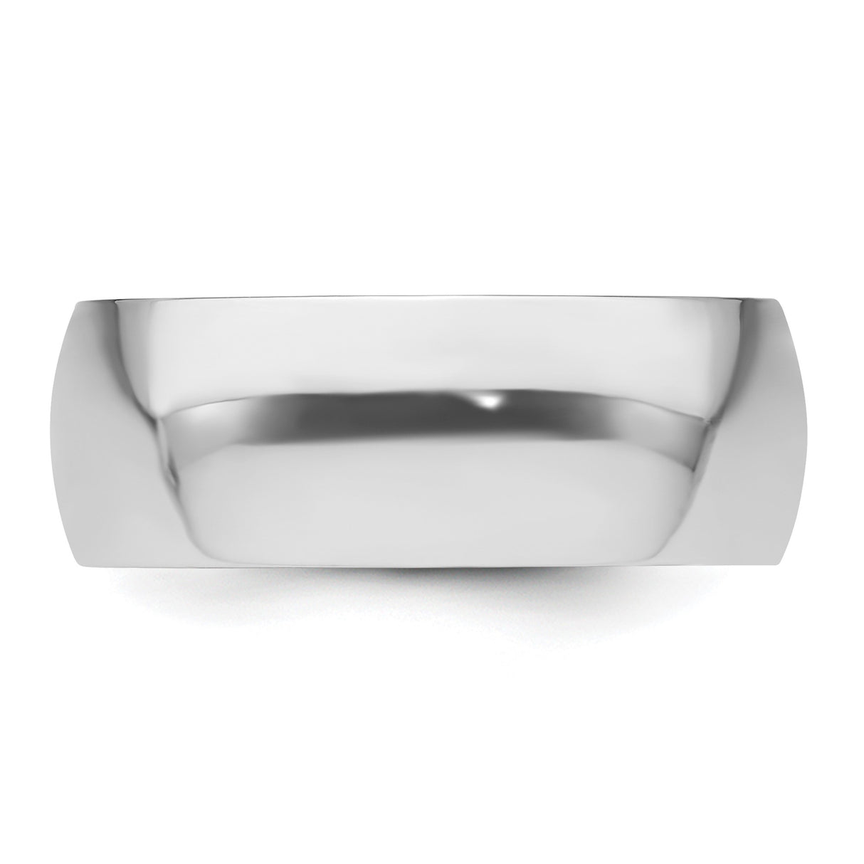 White Gold Domed, Comfort Fit wedding band ring detail view