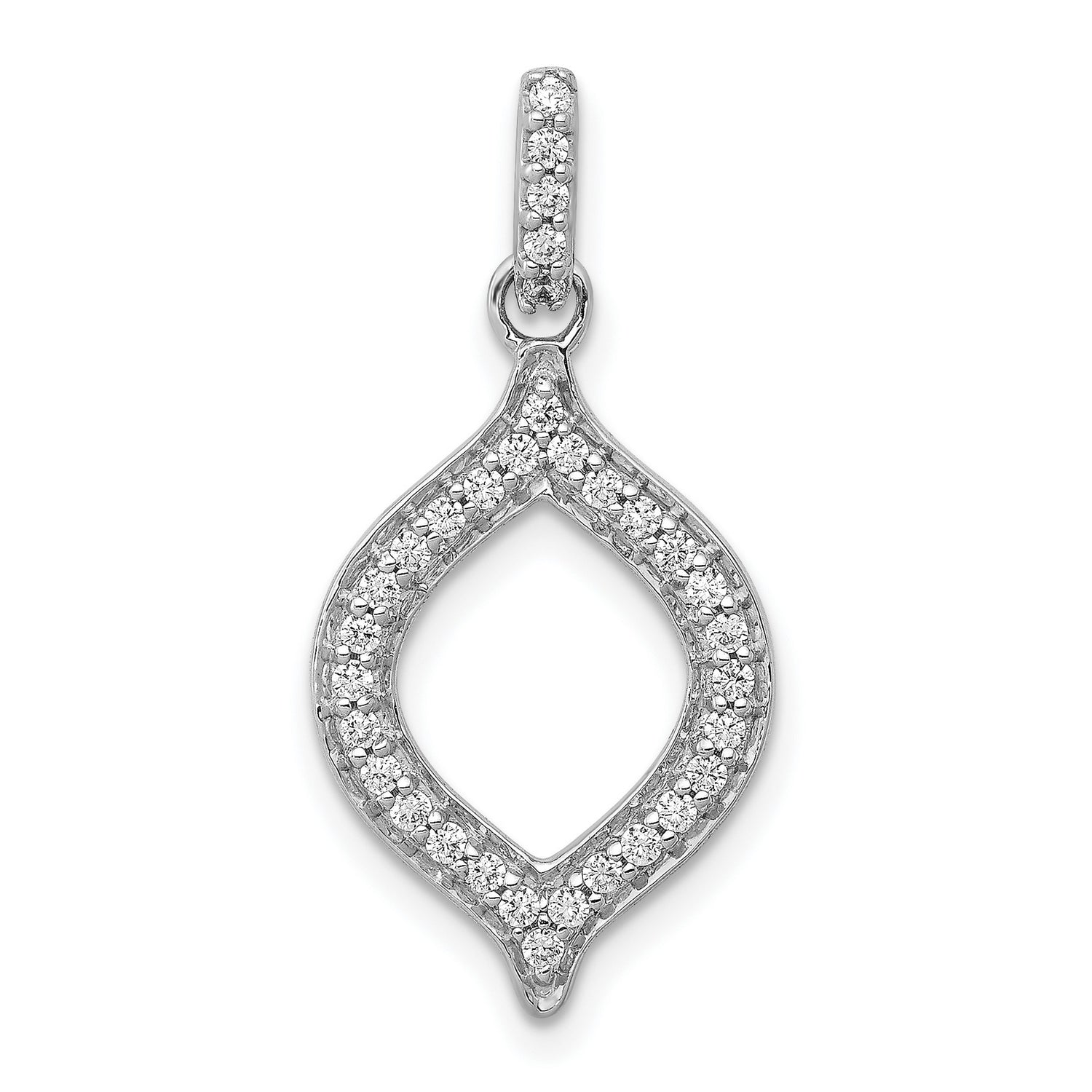 1/4ct Diamond Fancy Charm Pendant in Real 14k White Gold