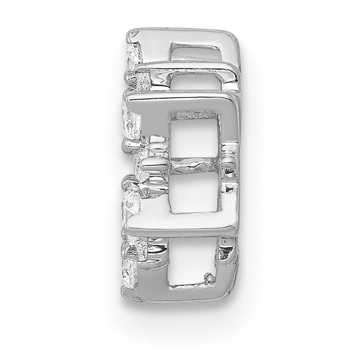 14k White Gold Circular Pendant with Diamond Accents and Modern Wreath Design