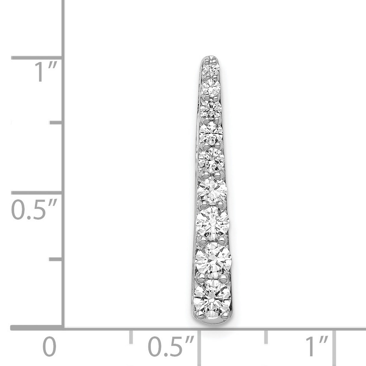 14k White Gold Diamond Bar Pendant with Tapered Design, Minimalist Style for Women