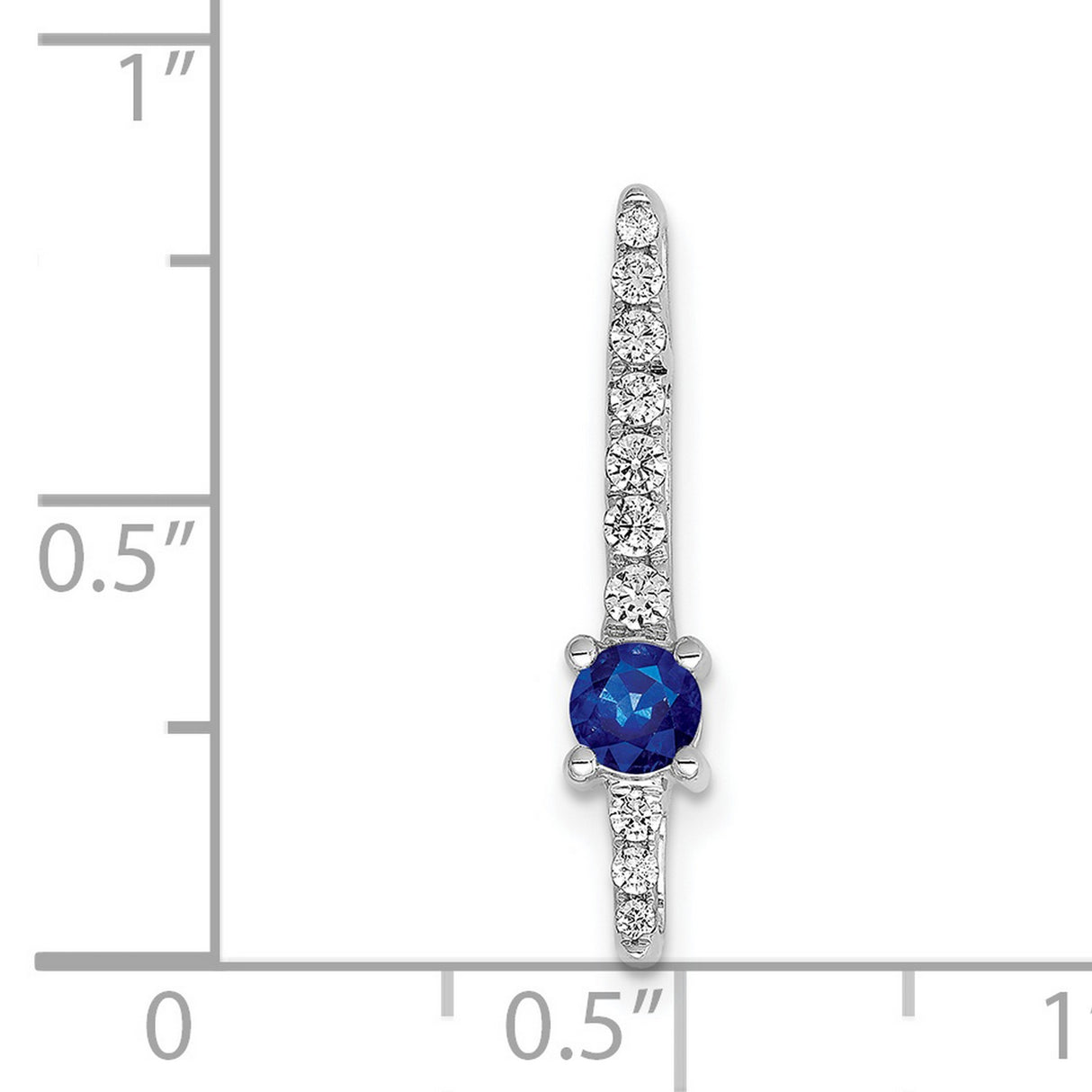 14k White Gold Cross Pendant with Blue Sapphire and Diamond Accents, Christian Jewelry