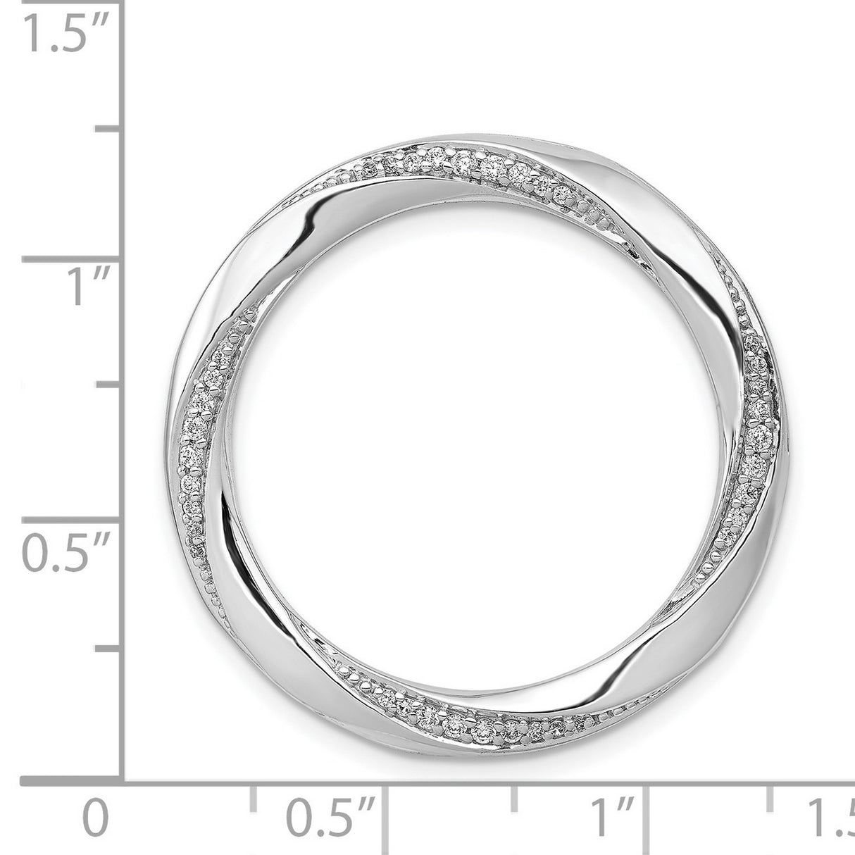 14k White Gold Eternity Circle Pendant with Pavé Diamonds, Twisted Infinity Loop Design