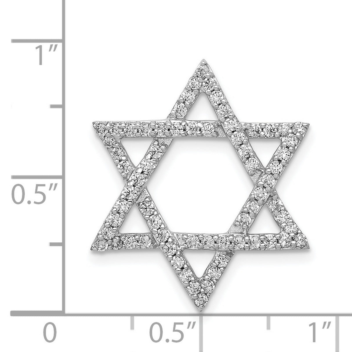 14k White Gold Star of David Pendant with Pavé Diamonds, Jewish Religious Jewelry for Women