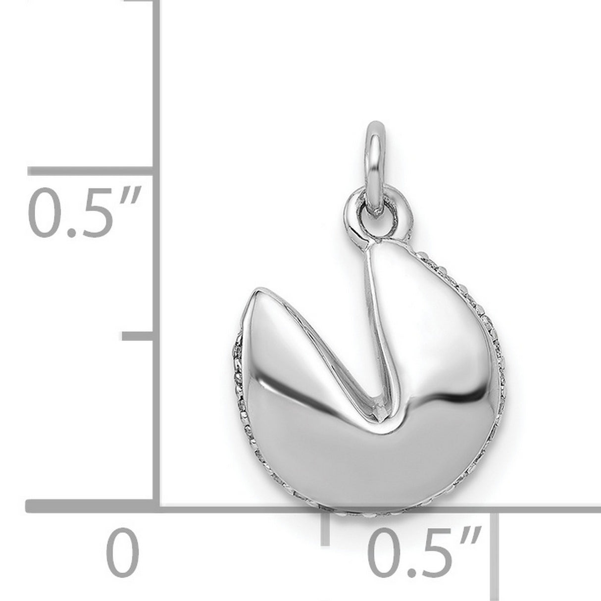 14k White Gold Fortune Cookie Pendant with Diamond, Symbolic Asian-Inspired Design