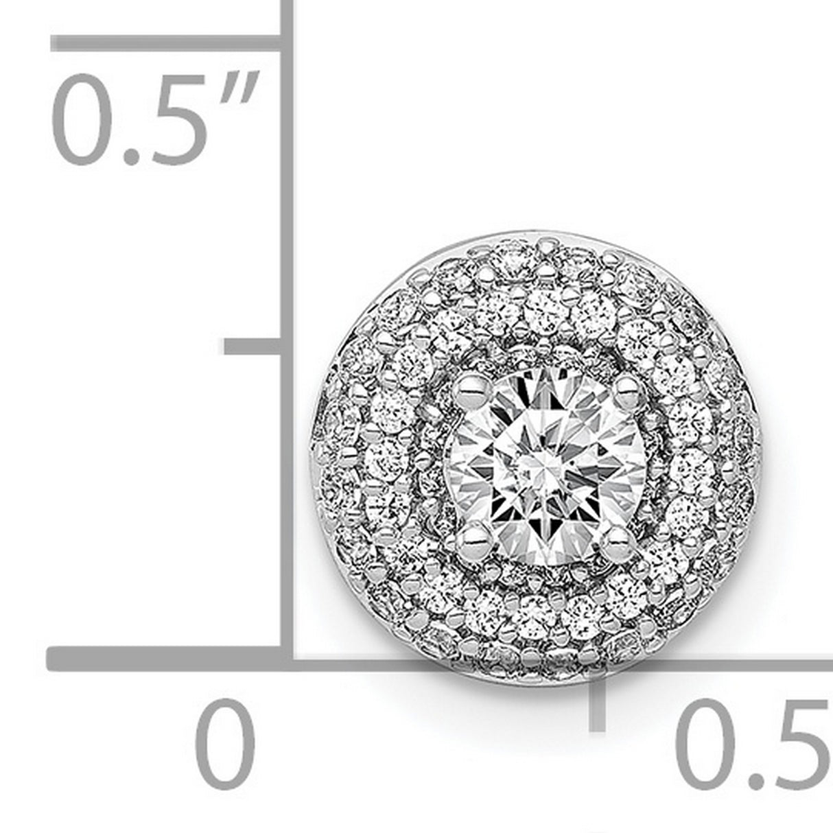 4.1mm Center 1/4ct Diamond Semi-mount Chain Slide Charm Pendant in Real 14k White Gold