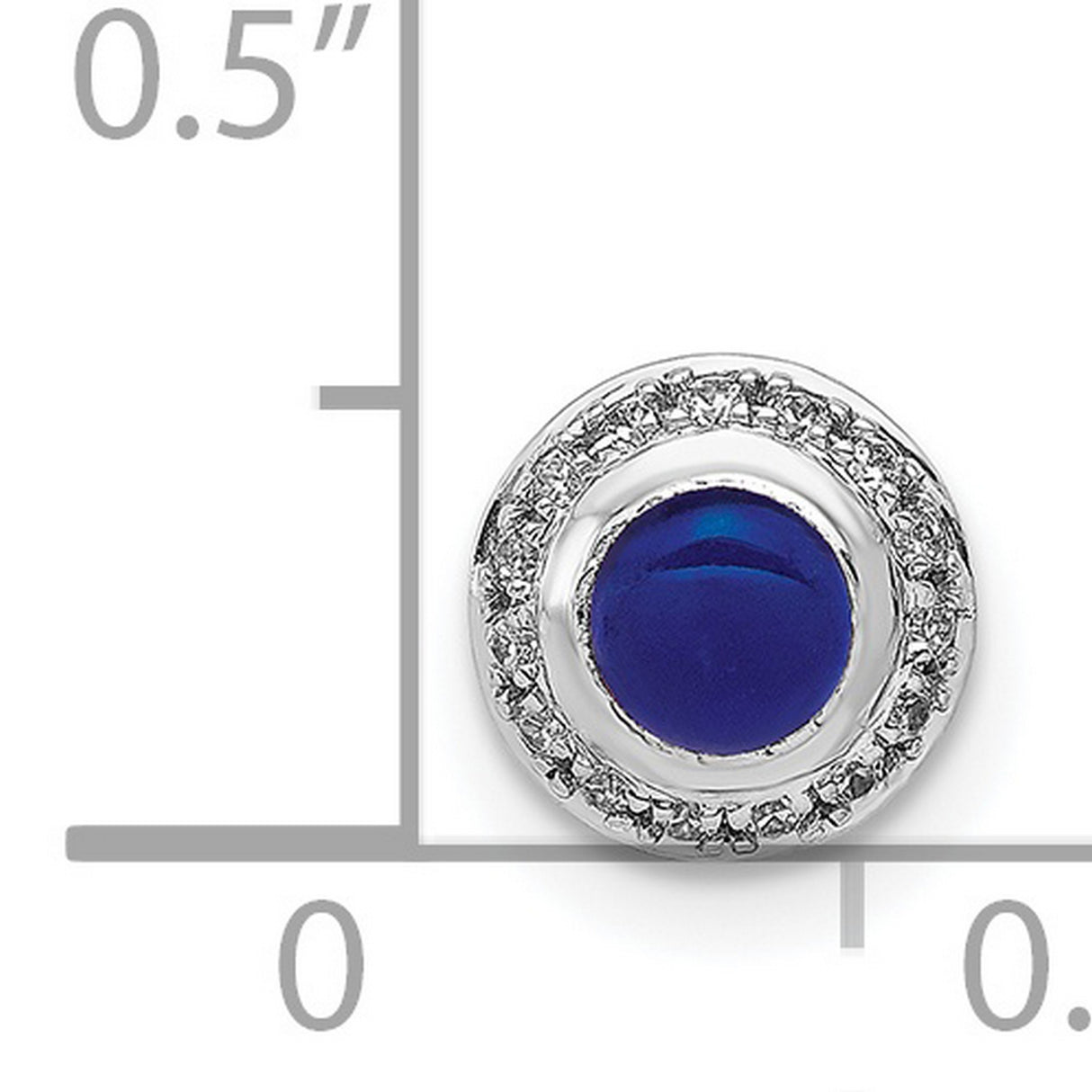 14k White Gold Pendant with Lapis Lazuli and Diamond Halo Accents