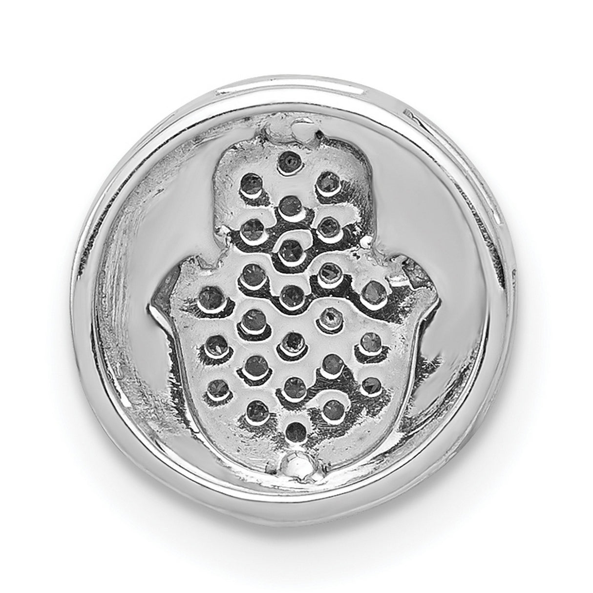 14k White Gold Hamsa Hand Pendant with Diamond Pavé, Spiritual Protection Jewelry for Women