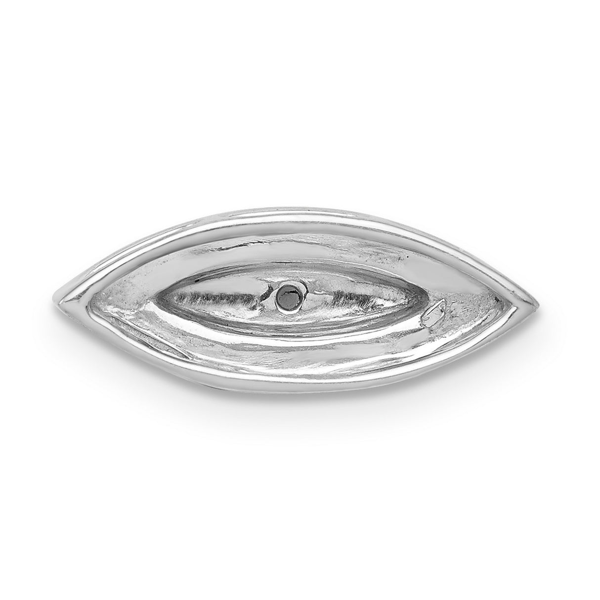 14k White Gold Evil Eye Pendant with Sapphire and Diamond, Marquise Spiritual Charm for Women