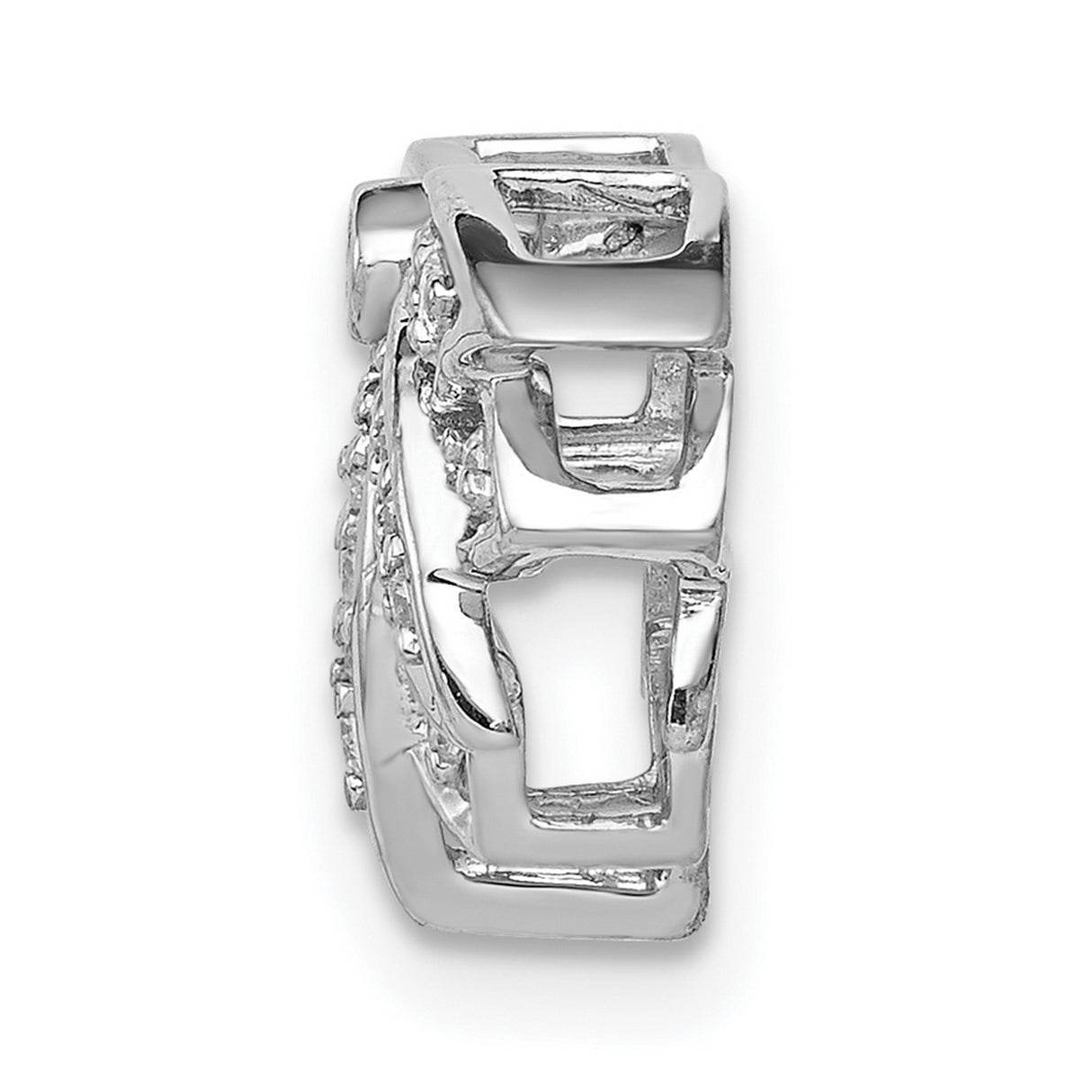 14k White Gold Lotus Flower Pendant with Diamond, Meditation and Yoga-Inspired Jewelry