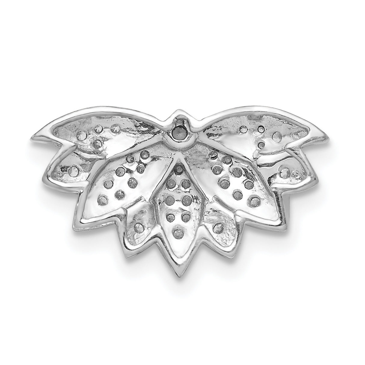 14k White Gold Lotus Flower Pendant with Diamond, Meditation and Yoga-Inspired Jewelry