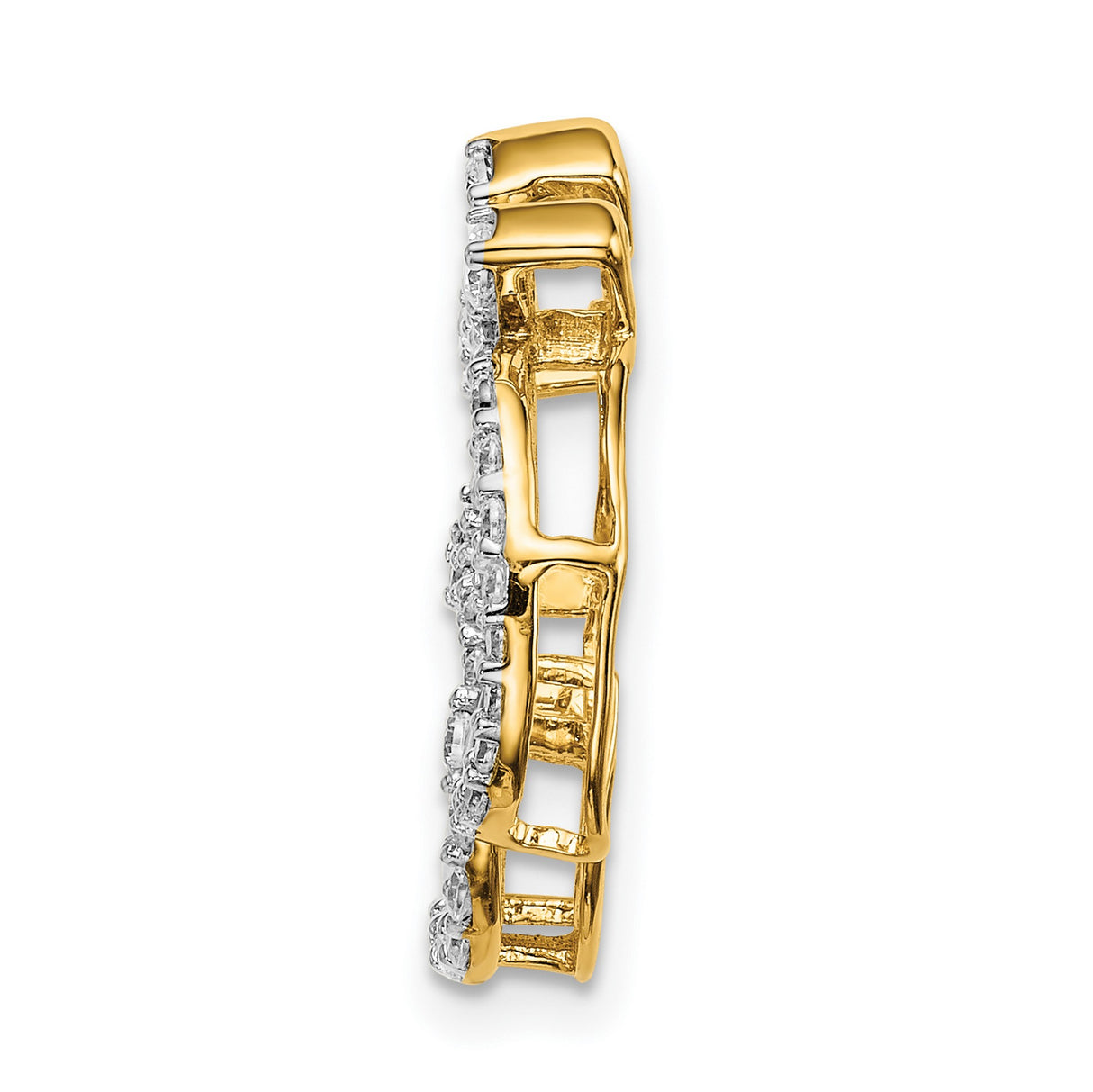 3/8ct Diamond Om Chain Slide Charm Pendant in Real 10k Yellow Gold