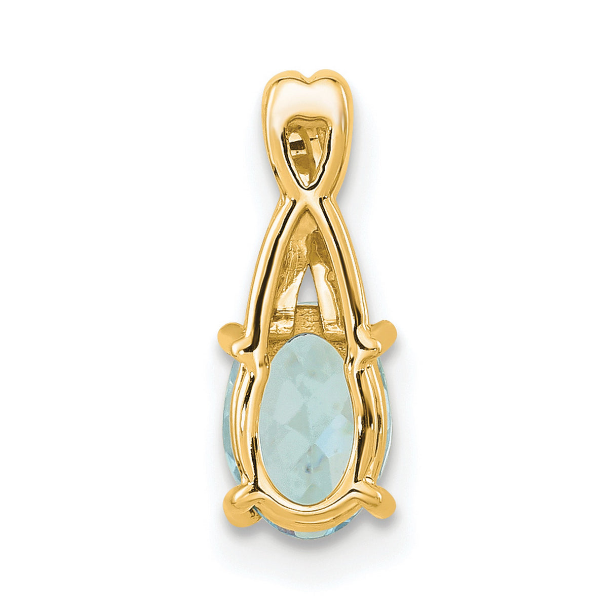 14k Yellow Gold Pendant with Oval Aquamarine and Diamond Accents, Elegant Jewelry for Women