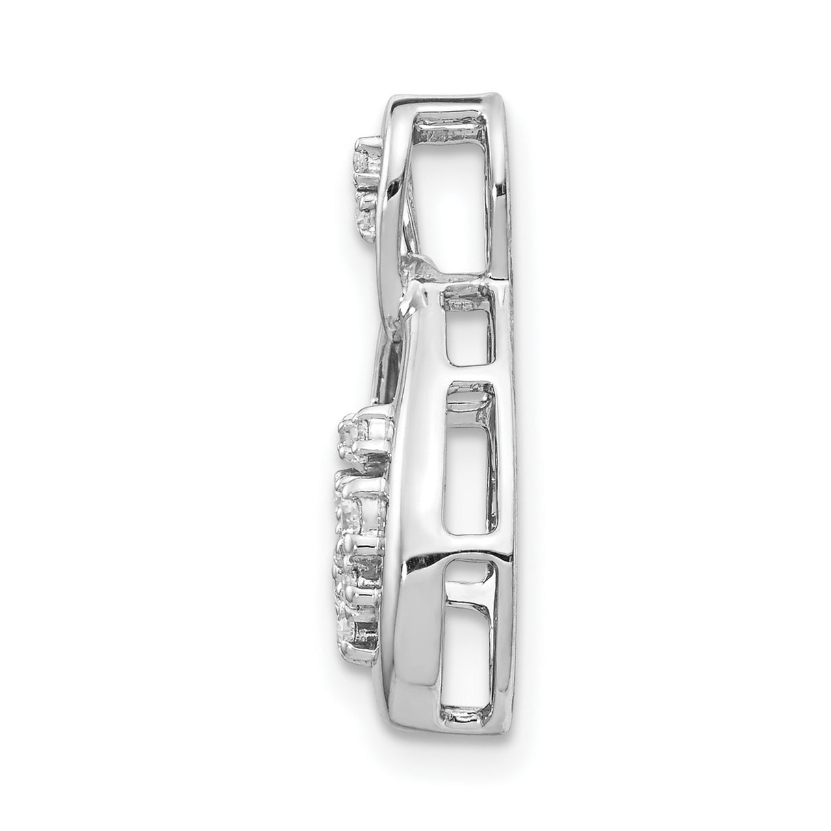 14k White Gold Teardrop Pendant with Diamond Accents, Looped Constellation Design