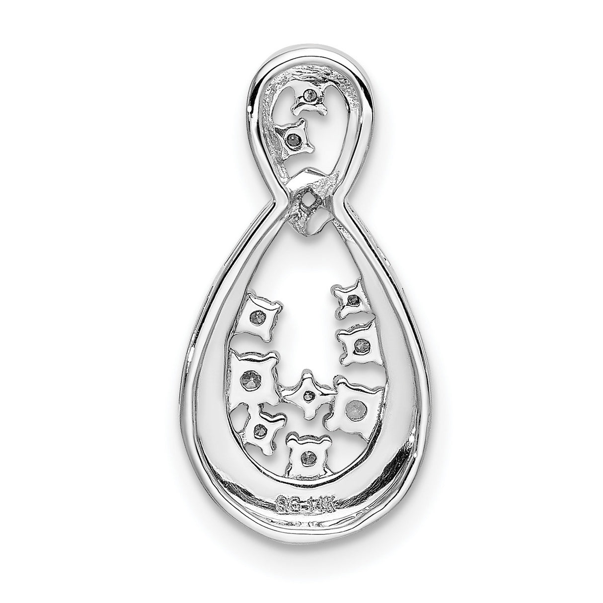 14k White Gold Teardrop Pendant with Diamond Accents, Looped Constellation Design