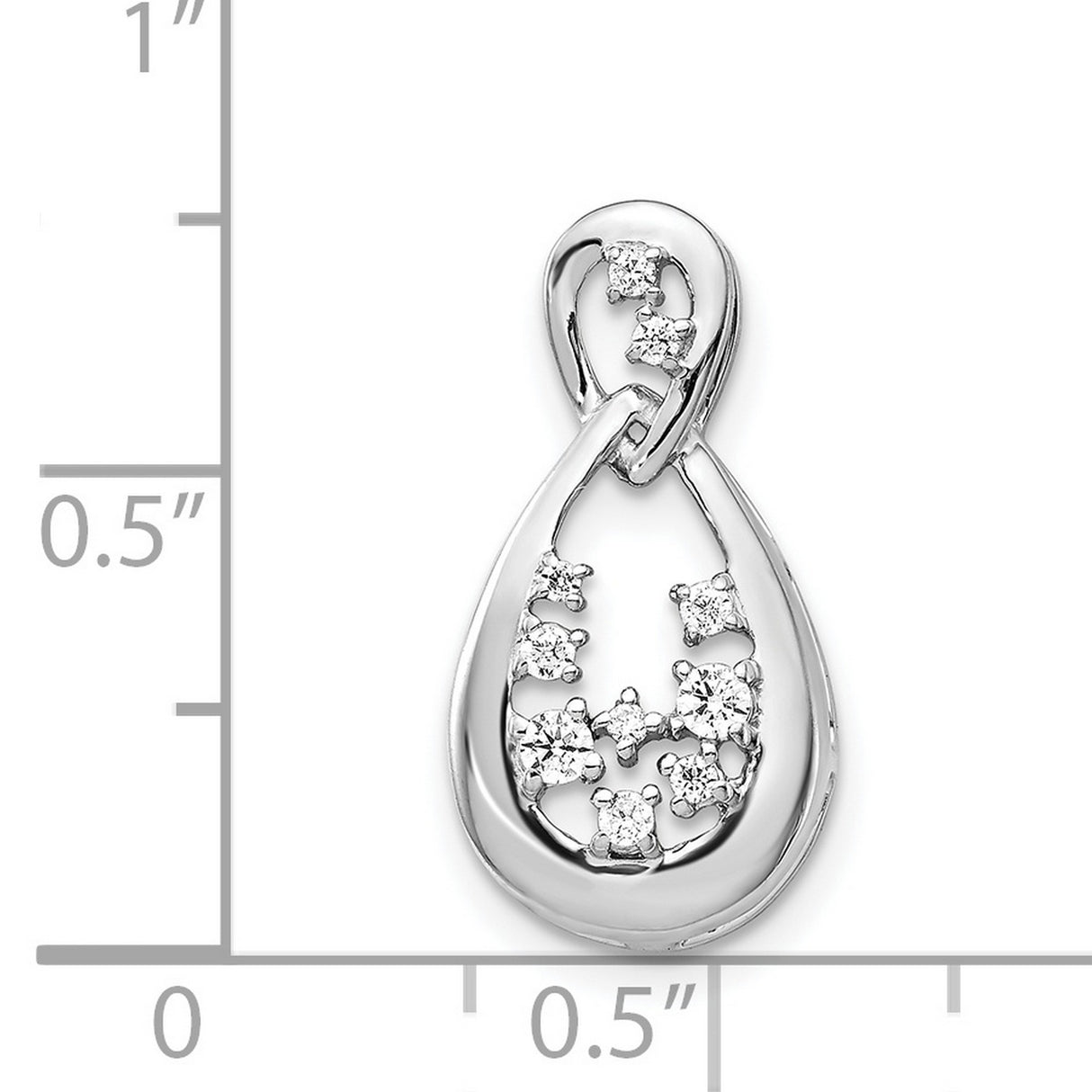 14k White Gold Teardrop Pendant with Diamond Accents, Looped Constellation Design