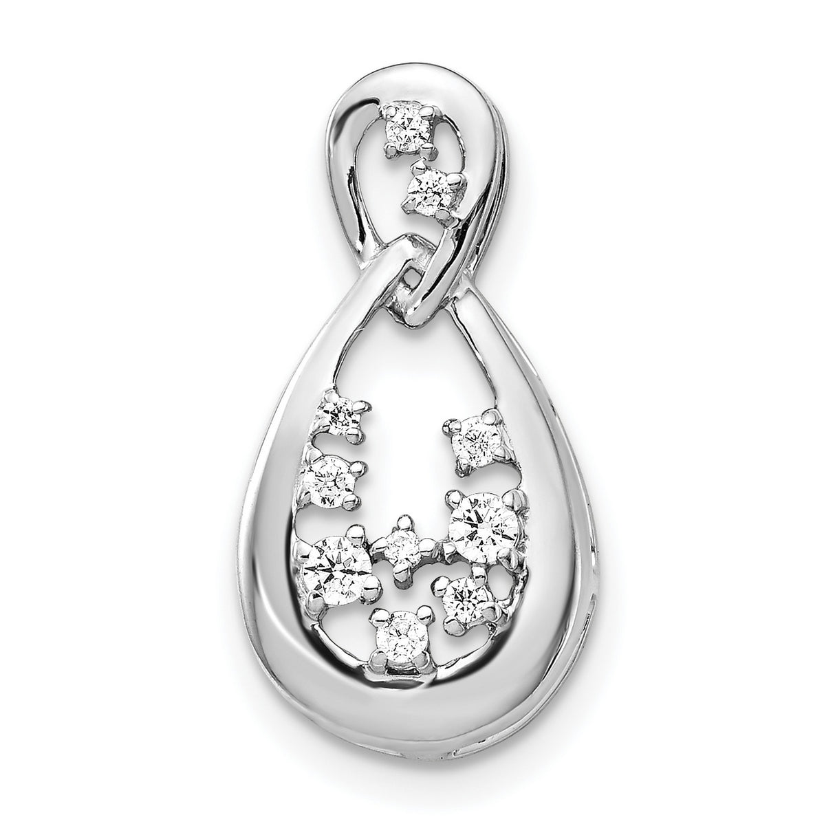 14k White Gold Teardrop Pendant with Diamond Accents, Looped Constellation Design