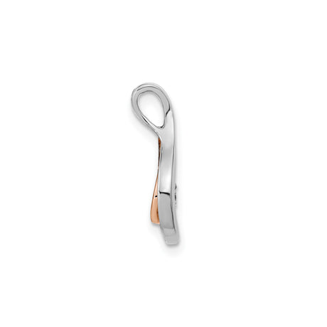14k Two-Tone Gold Teardrop Pendant with Diamond Accent, Rose and White Gold Slide Design
