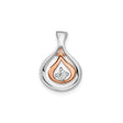 14k Two-Tone Gold Teardrop Pendant with Diamond Accent, Rose and White Gold Slide Design