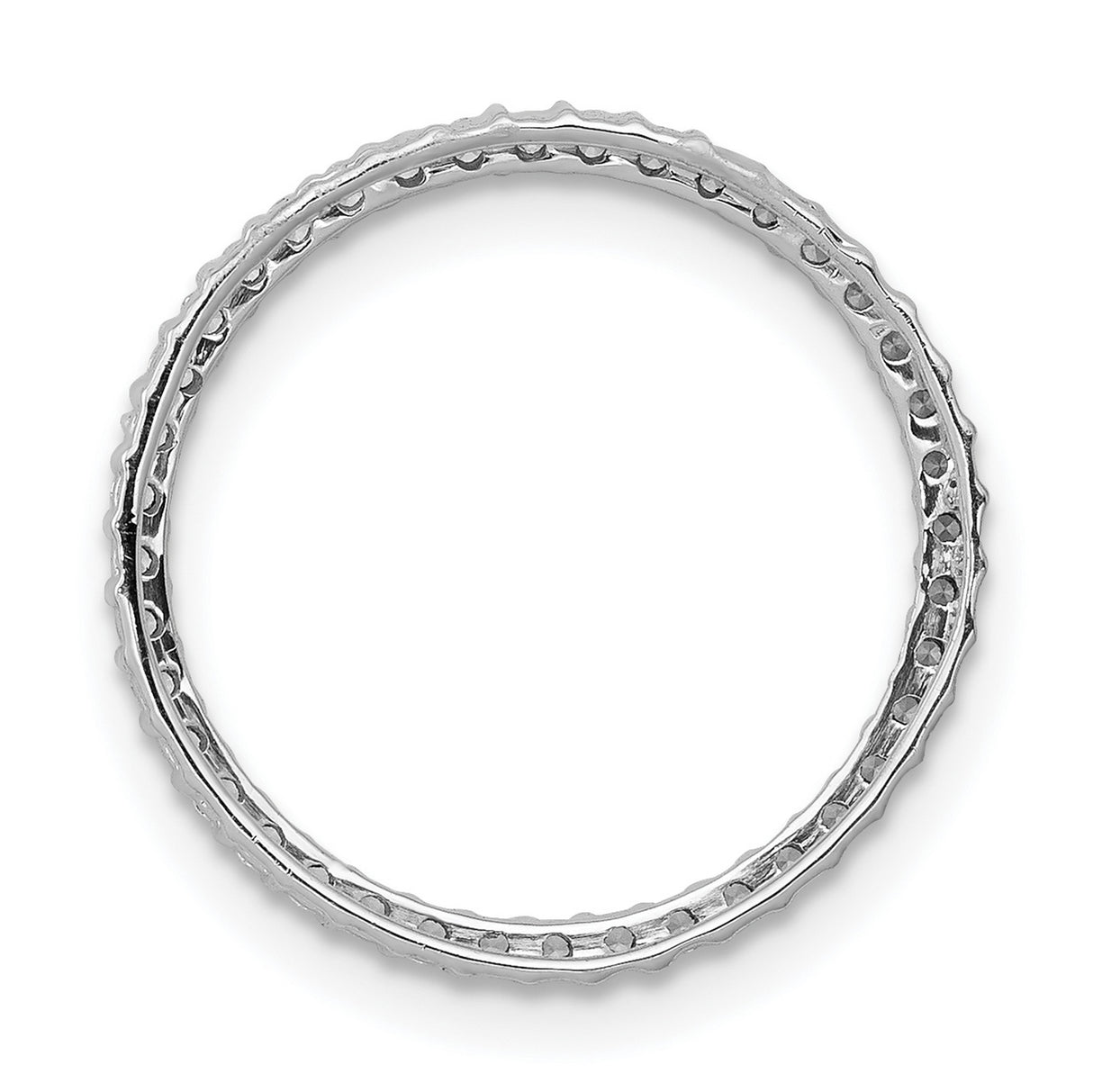 14k White Gold Eternity Ring with Round Cut Diamonds, Stackable Wedding or Anniversary Band