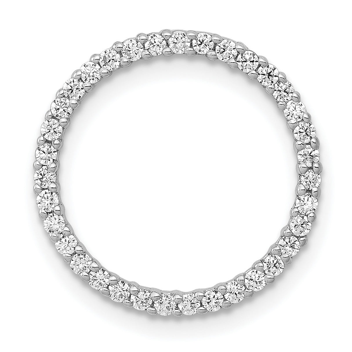 14k White Gold Eternity Band Ring with Round Cut Diamonds, Stackable Full Circle Design