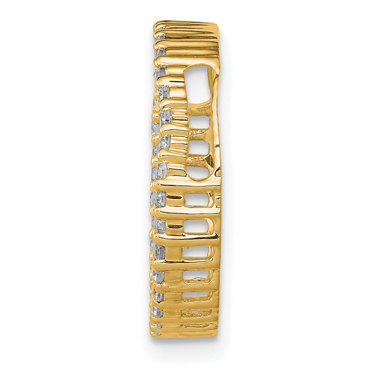 14k Yellow Gold Eternity Ring with Round Cut White Diamonds, Prong Set Wedding or Anniversary Band