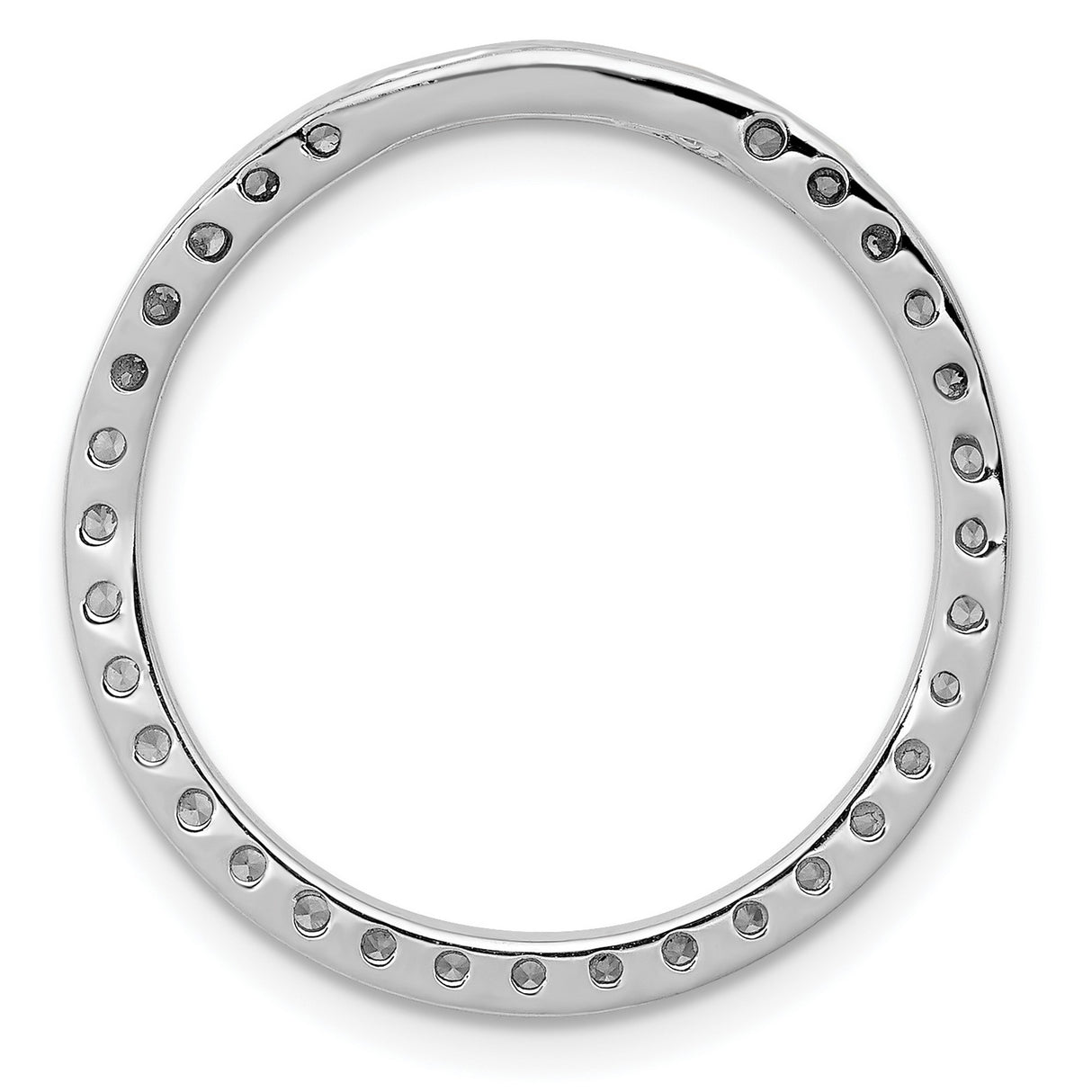 14k White Gold Eternity Ring with Round Cut Diamonds, Full Circle Anniversary or Wedding Band