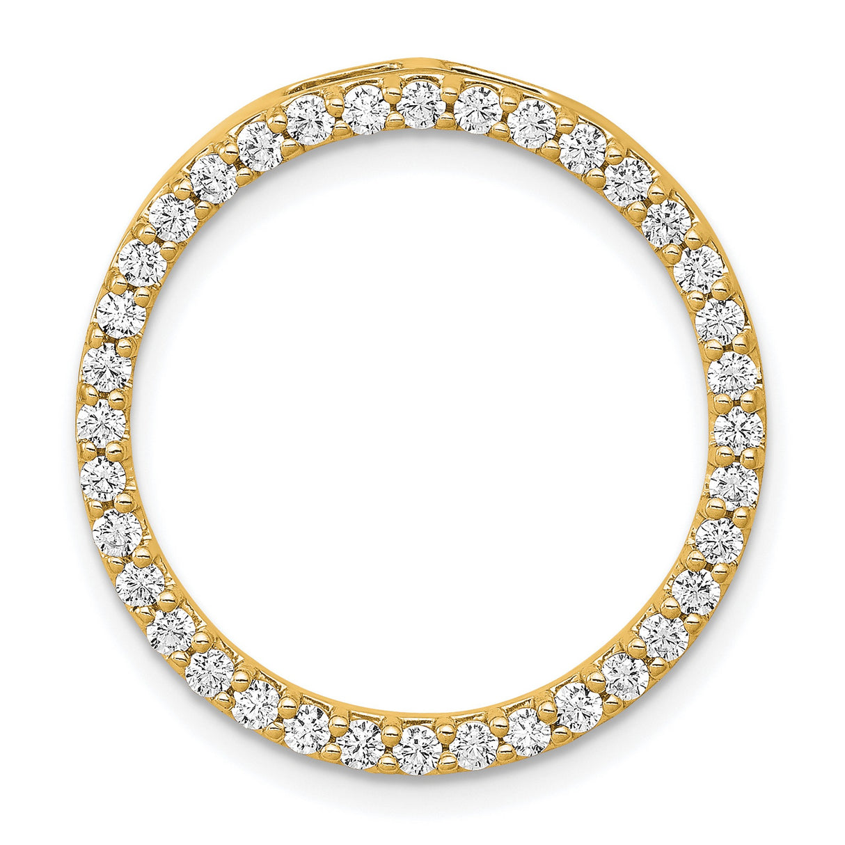 3 4ct Diamond Circle Chain Slide Charm Pendant in Real 14k Yellow Gold