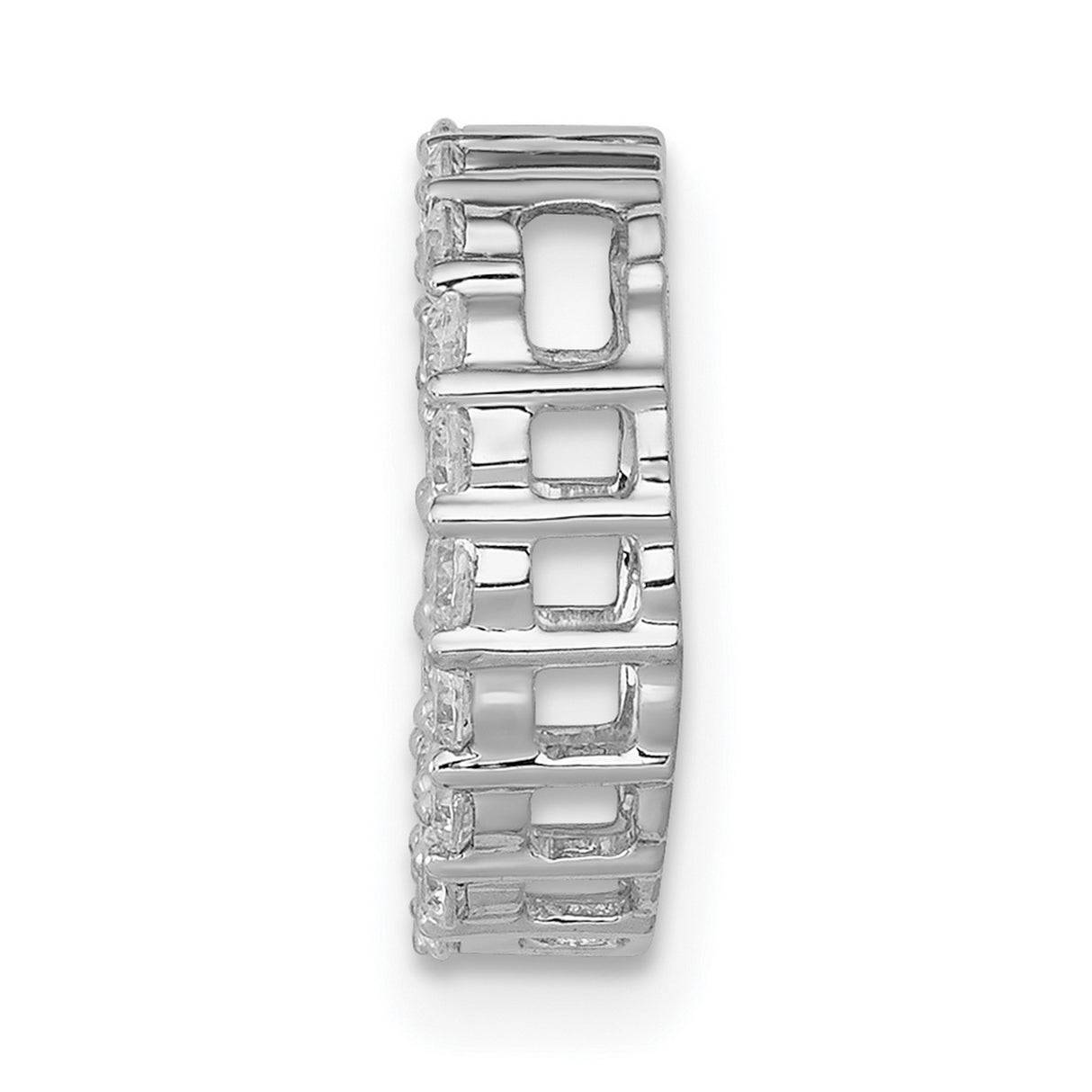 14k White Gold Eternity Band Ring with Round Cut Diamonds, Prong Setting, Stackable Anniversary Style