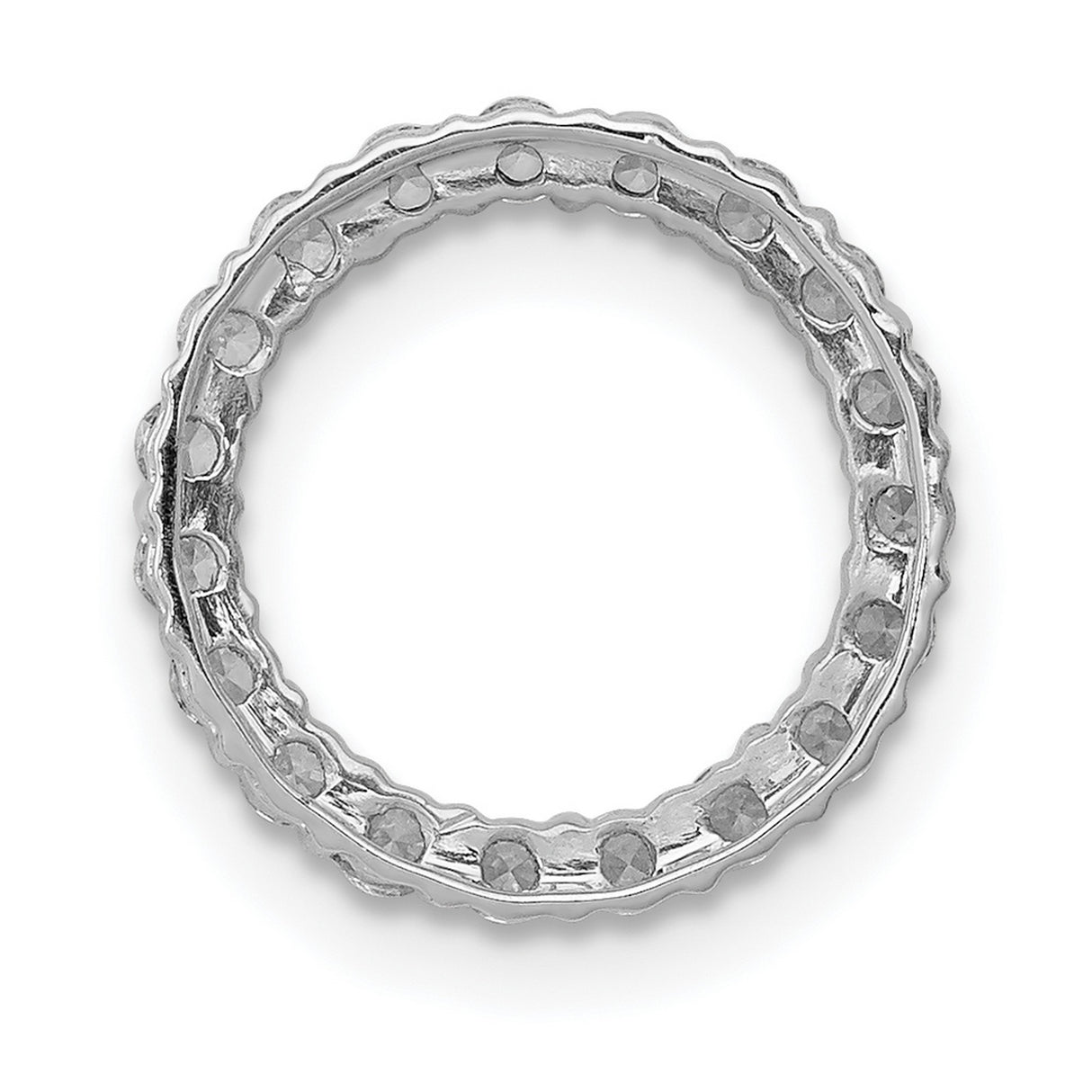 14k White Gold Eternity Band Ring with Round Cut Diamonds, Prong Setting, Stackable Anniversary Style