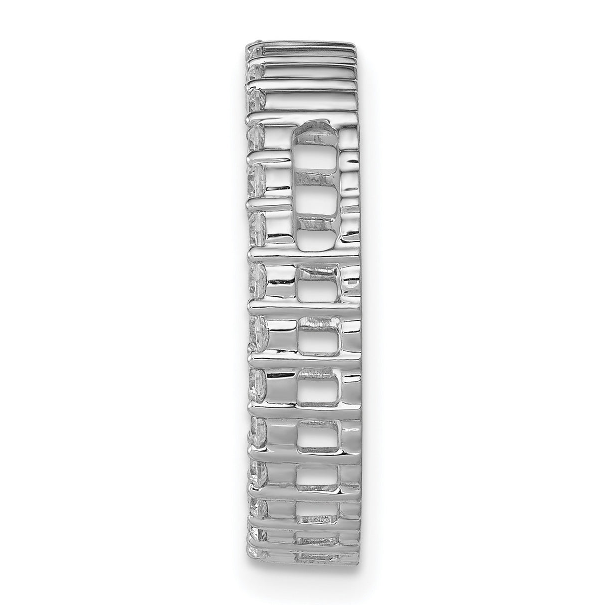 14k White Gold Eternity Band Ring with Round-Cut Diamonds, Classic Wedding or Stackable Style