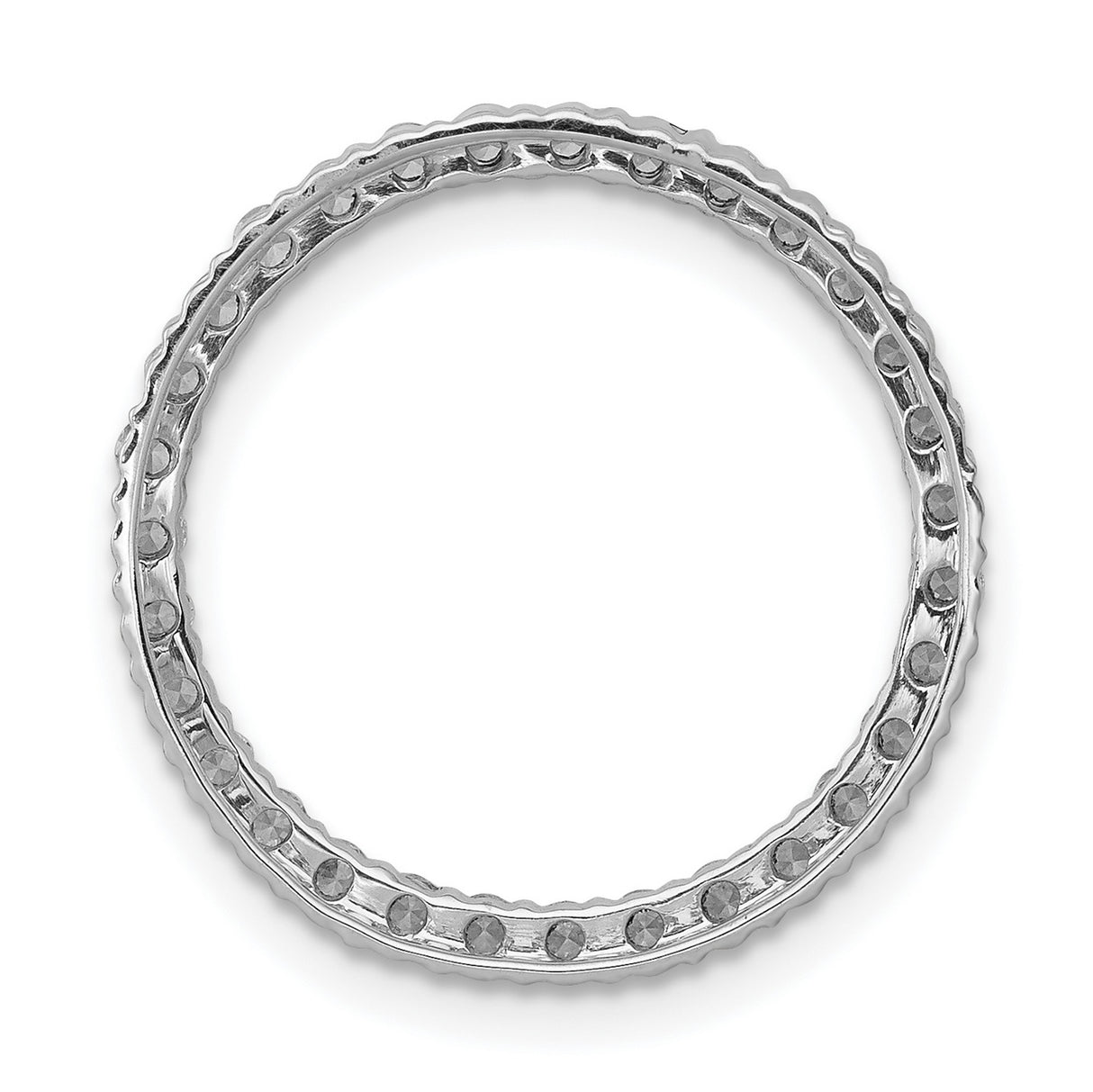 14k White Gold Eternity Band Ring with Round-Cut Diamonds, Classic Wedding or Stackable Style