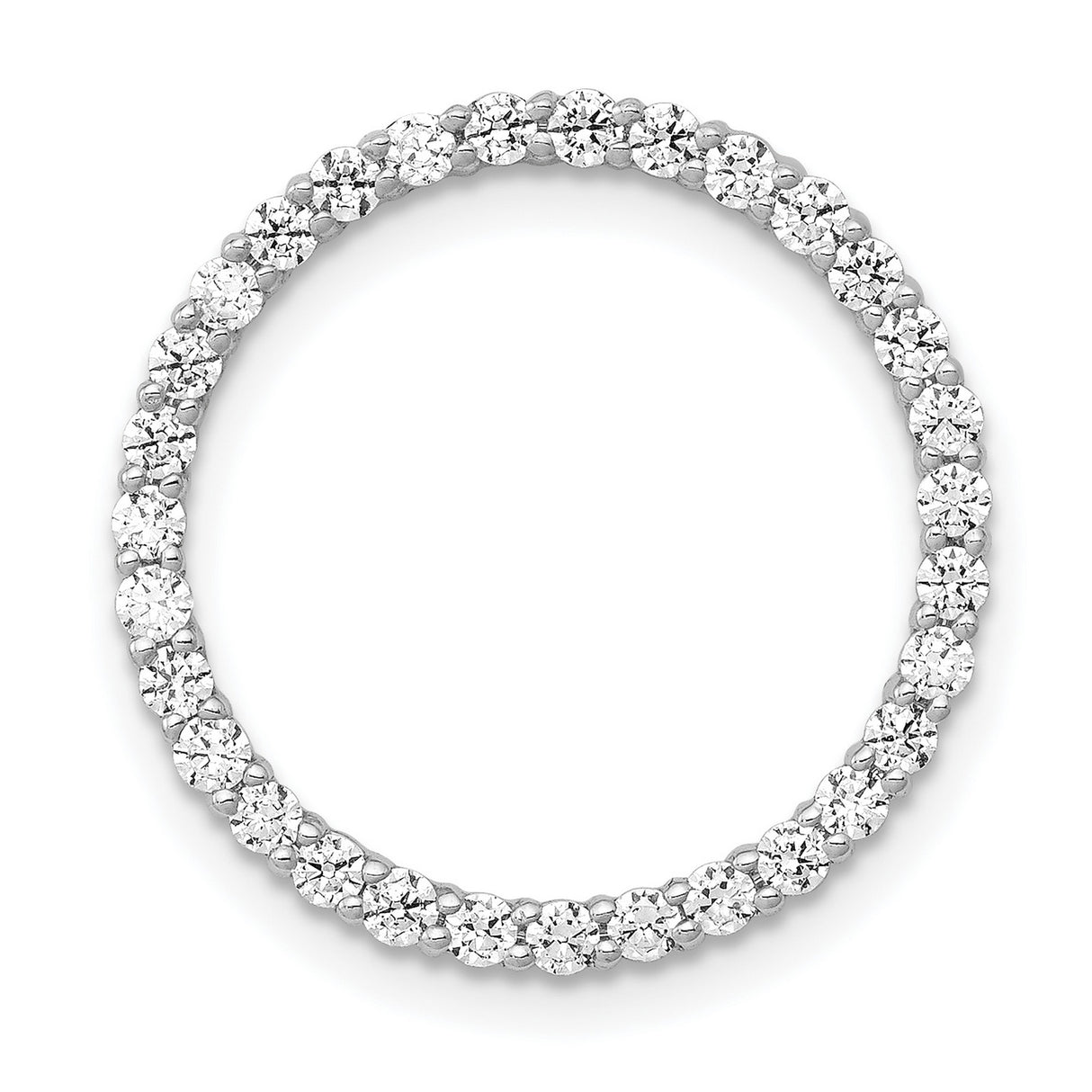 14k White Gold Eternity Band Ring with Round-Cut Diamonds, Classic Wedding or Stackable Style
