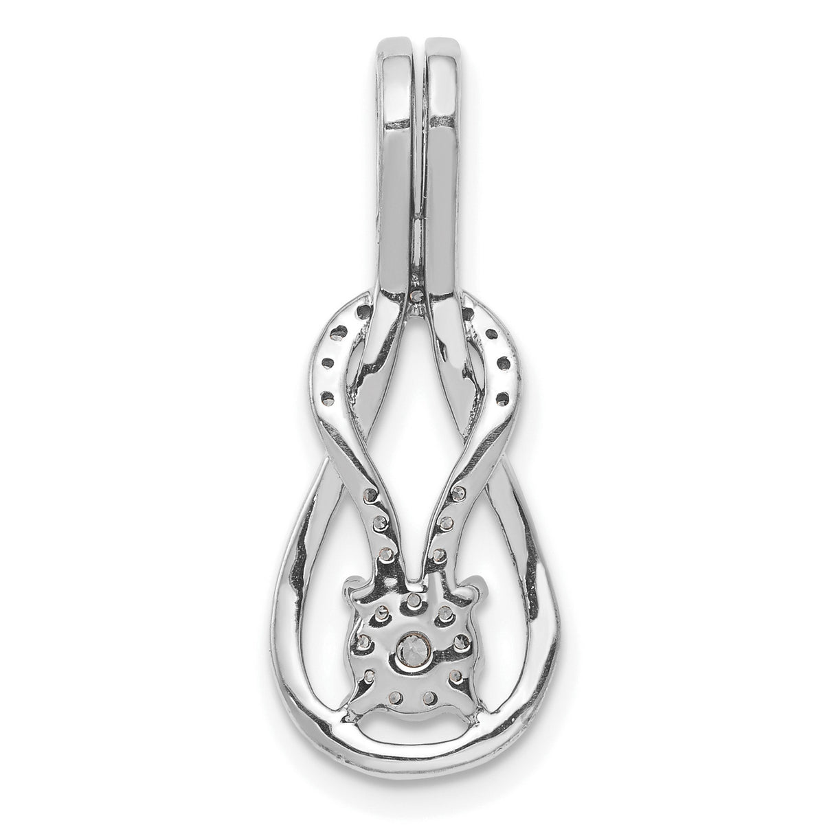 14k White Gold Diamond Bunny Head Pendant with Pavé Ears, Whimsical Animal Charm for Women