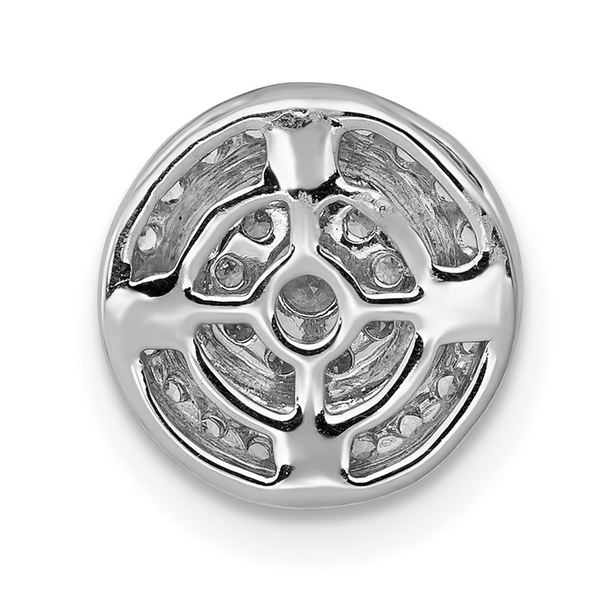 14k White Gold Diamond Stud Earrings, Round Cluster Halo Design for Women