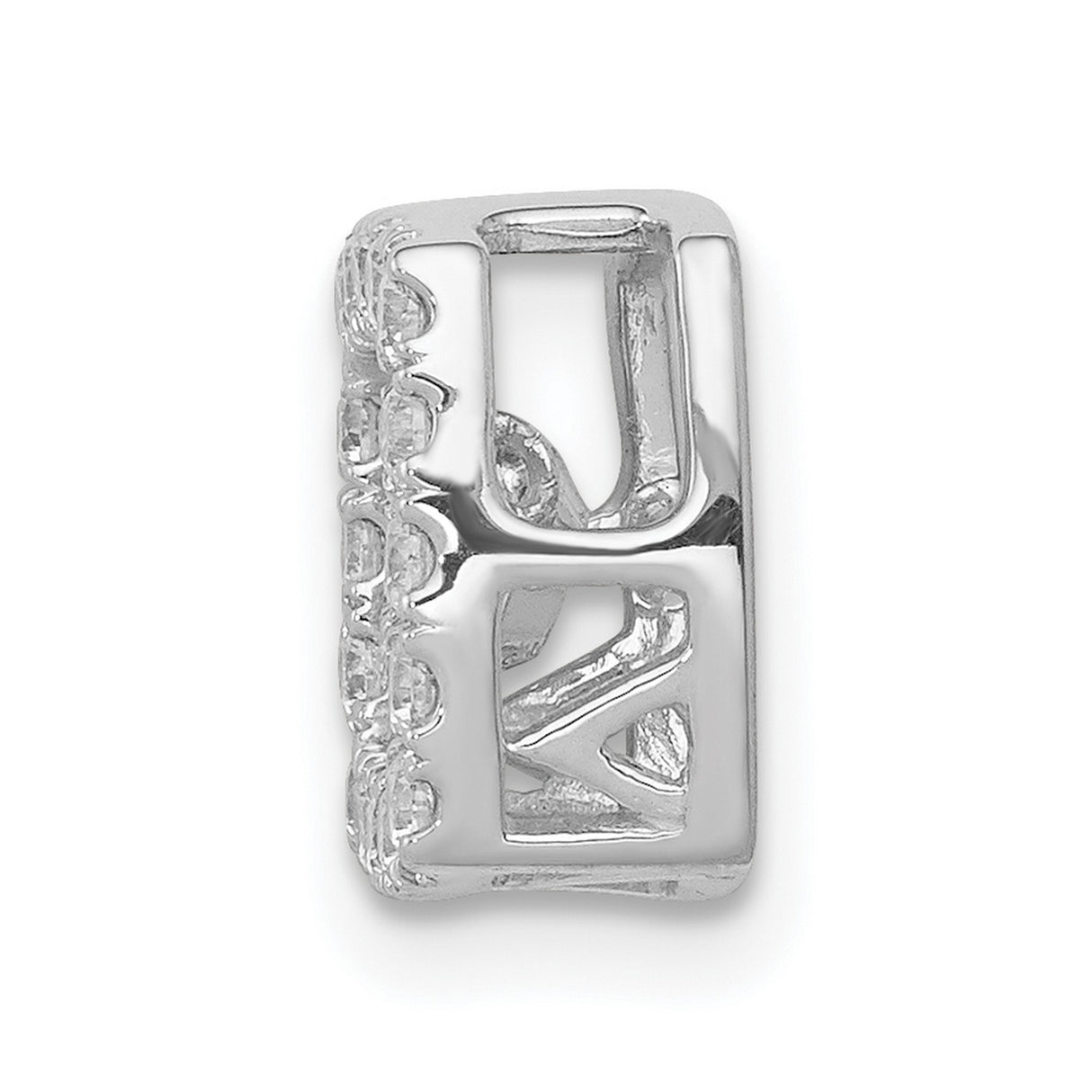 3/8ct Vibrant Moving Diamond Square Chain Slide Charm Pendant in Real 14k White Gold