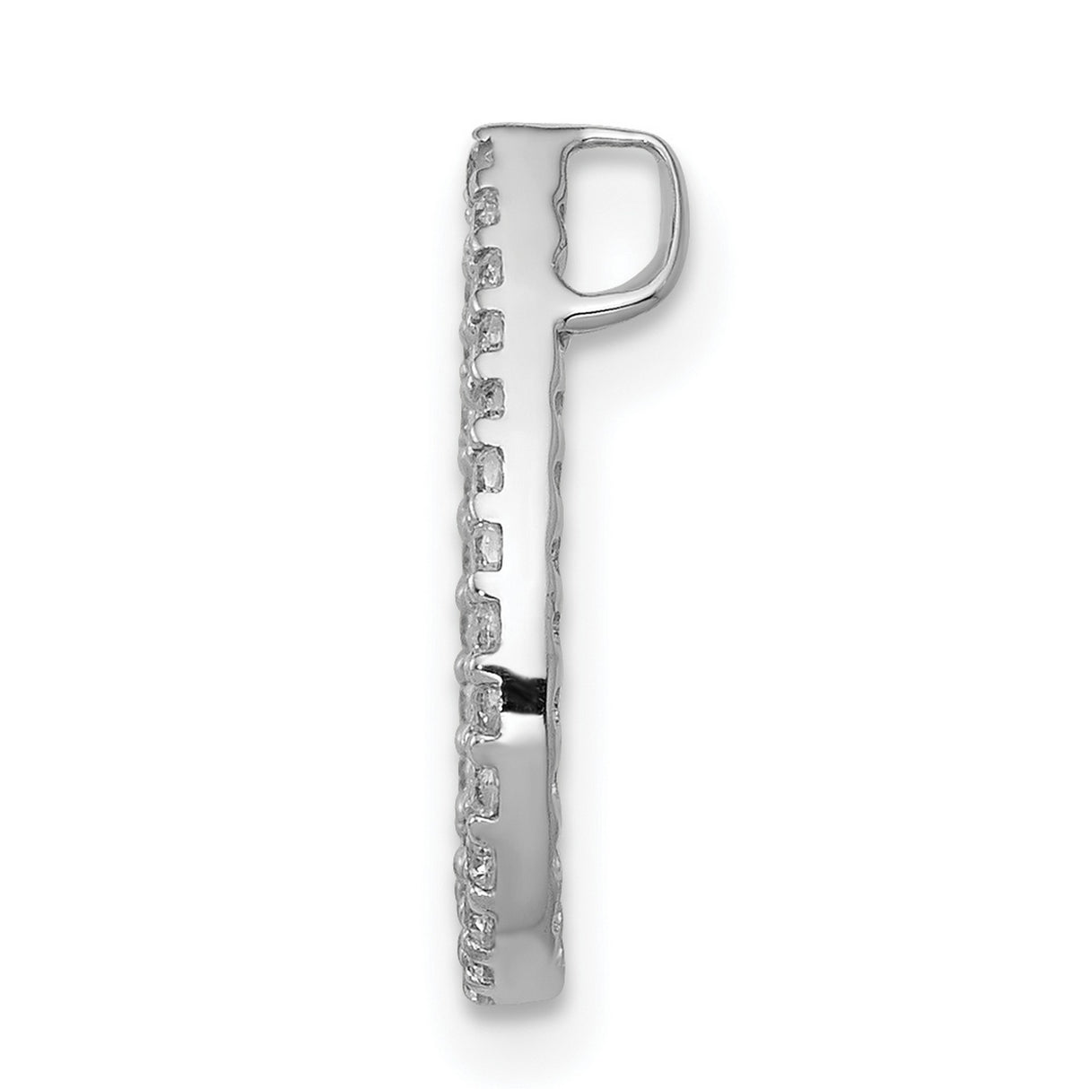 14k White Gold Teardrop Diamond Pendant with Open Design for Women