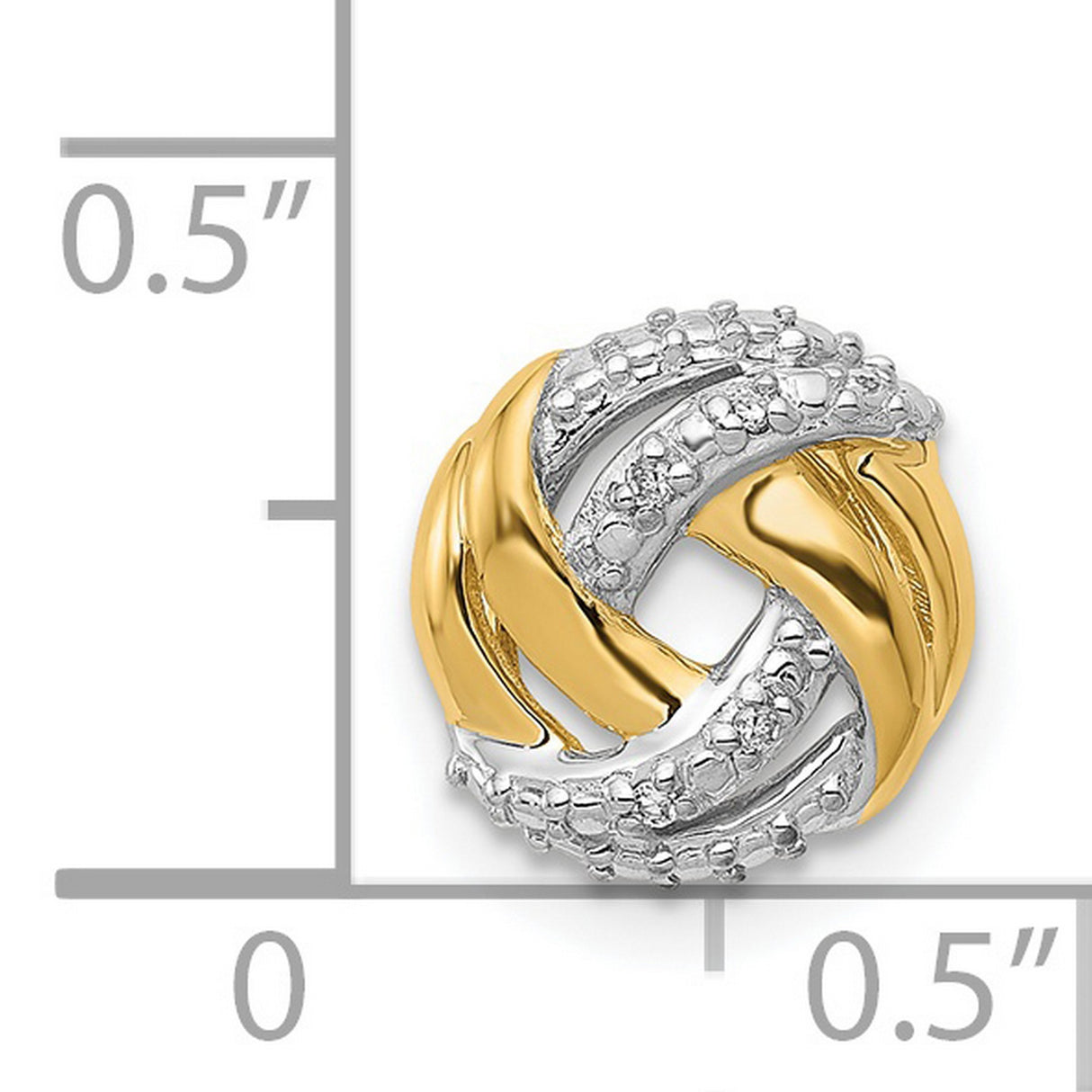 14k Multi-Tone Gold Knot Stud Earrings, Two-Tone Love Knot Design, Polished and Textured Finish