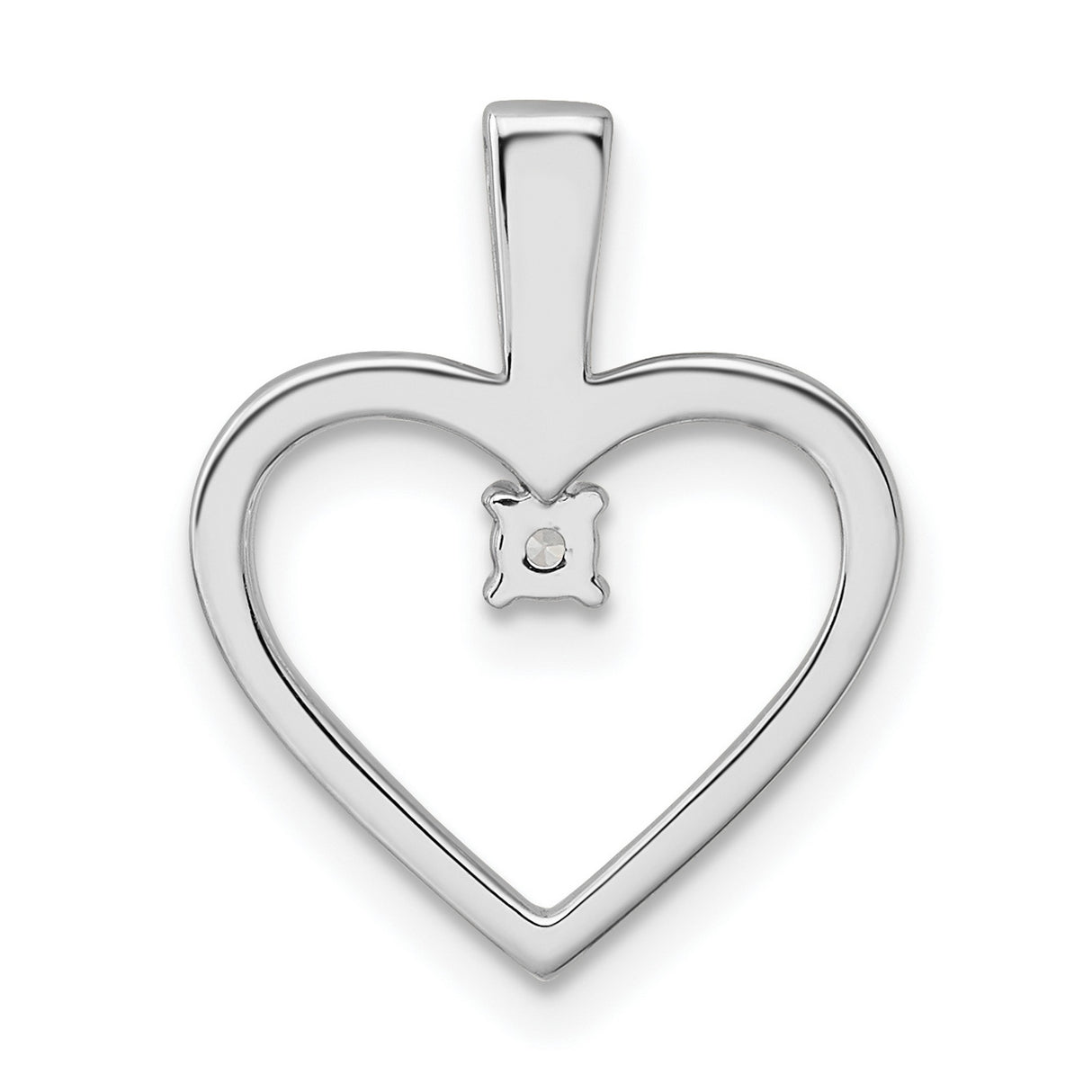 AA .05ct Diamond Heart Charm Pendant in Real 14k White Gold