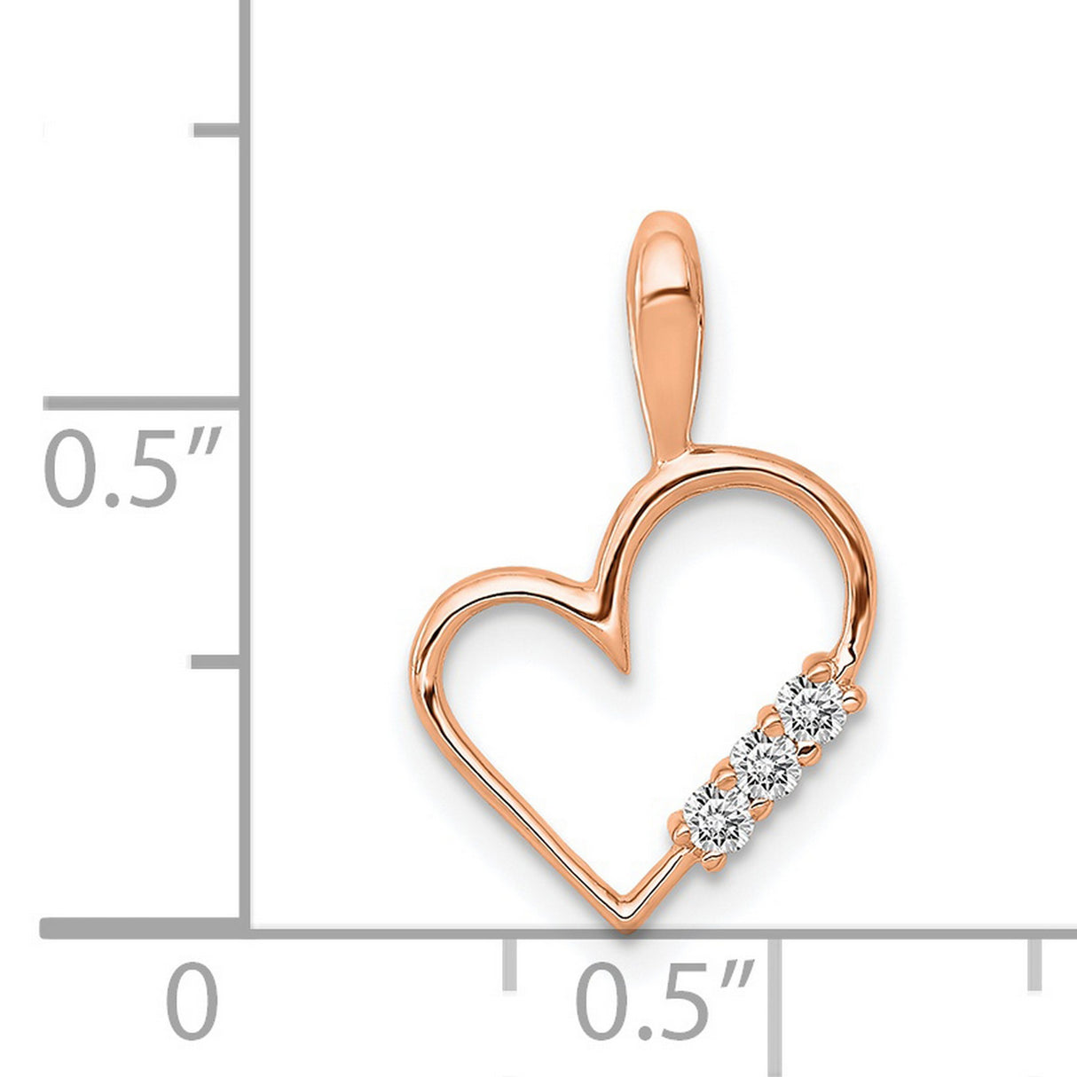 14k Rose Gold Heart Pendant with Diamonds, Romantic Anniversary Jewelry for Women