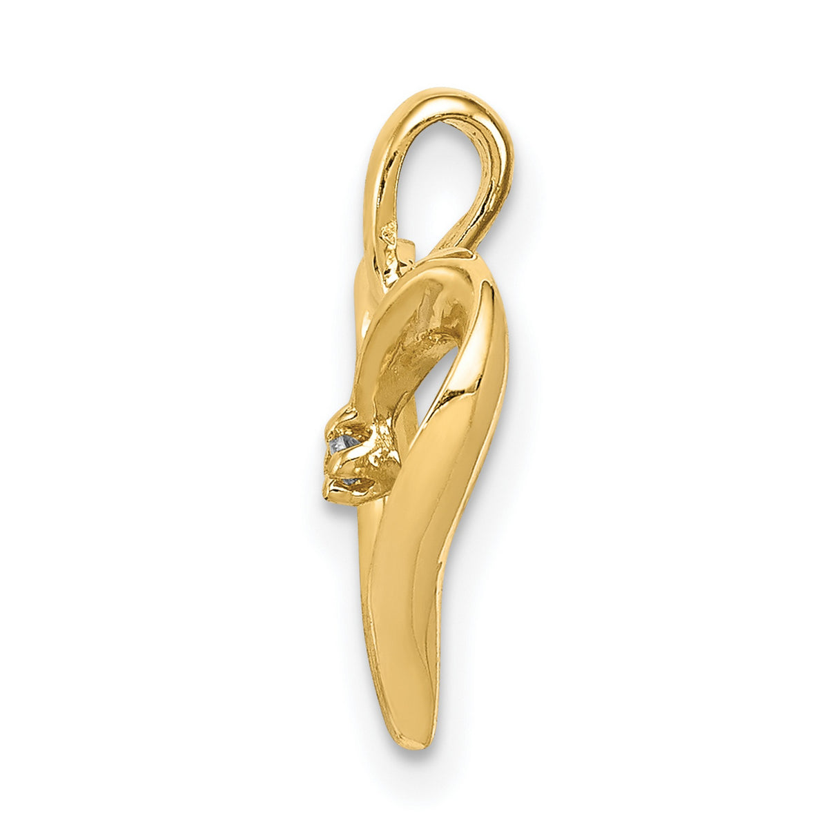 AA Diamond Heart Pend Charm Pendant in Real 14k Yellow Gold