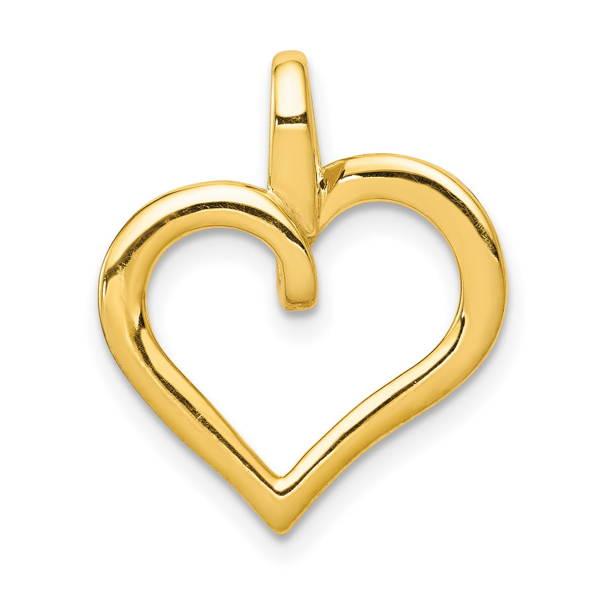 14k Yellow Gold Heart Pendant with Diamonds and White Gold Accents for Women