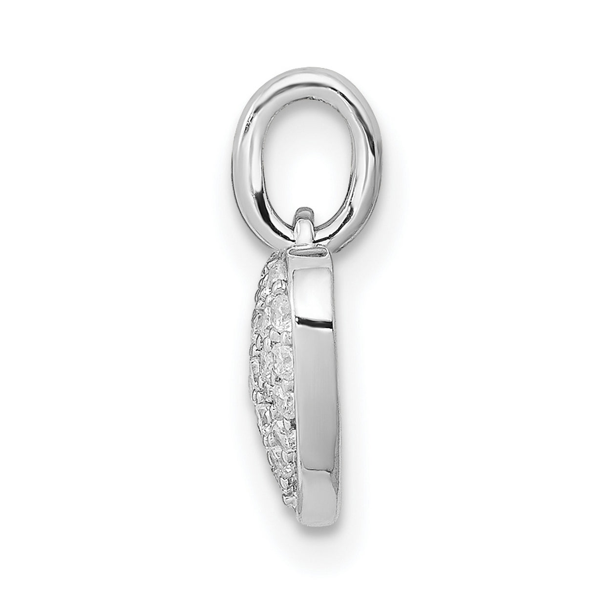 14k White Gold Heart Pendant with Round Cut Diamonds, Romantic Fine Jewelry for Women