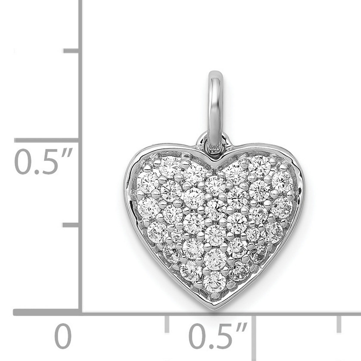 14k White Gold Heart Pendant with Pavé Diamond Design, Romantic Fine Jewelry for Women