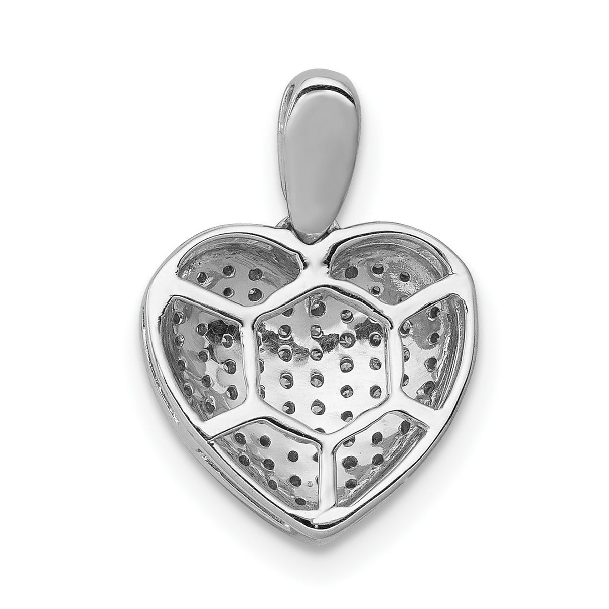 14k White Gold Heart Pendant with Pavé Diamonds, Romantic Jewelry for Women