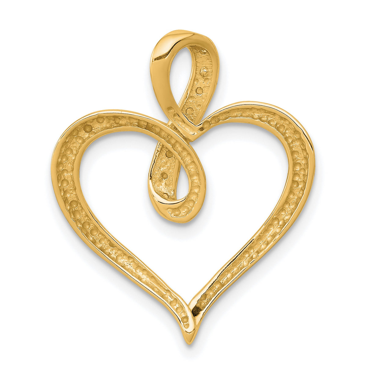 14k Yellow Gold Heart Infinity Pendant with Genuine Diamonds, Symbolic Love Design