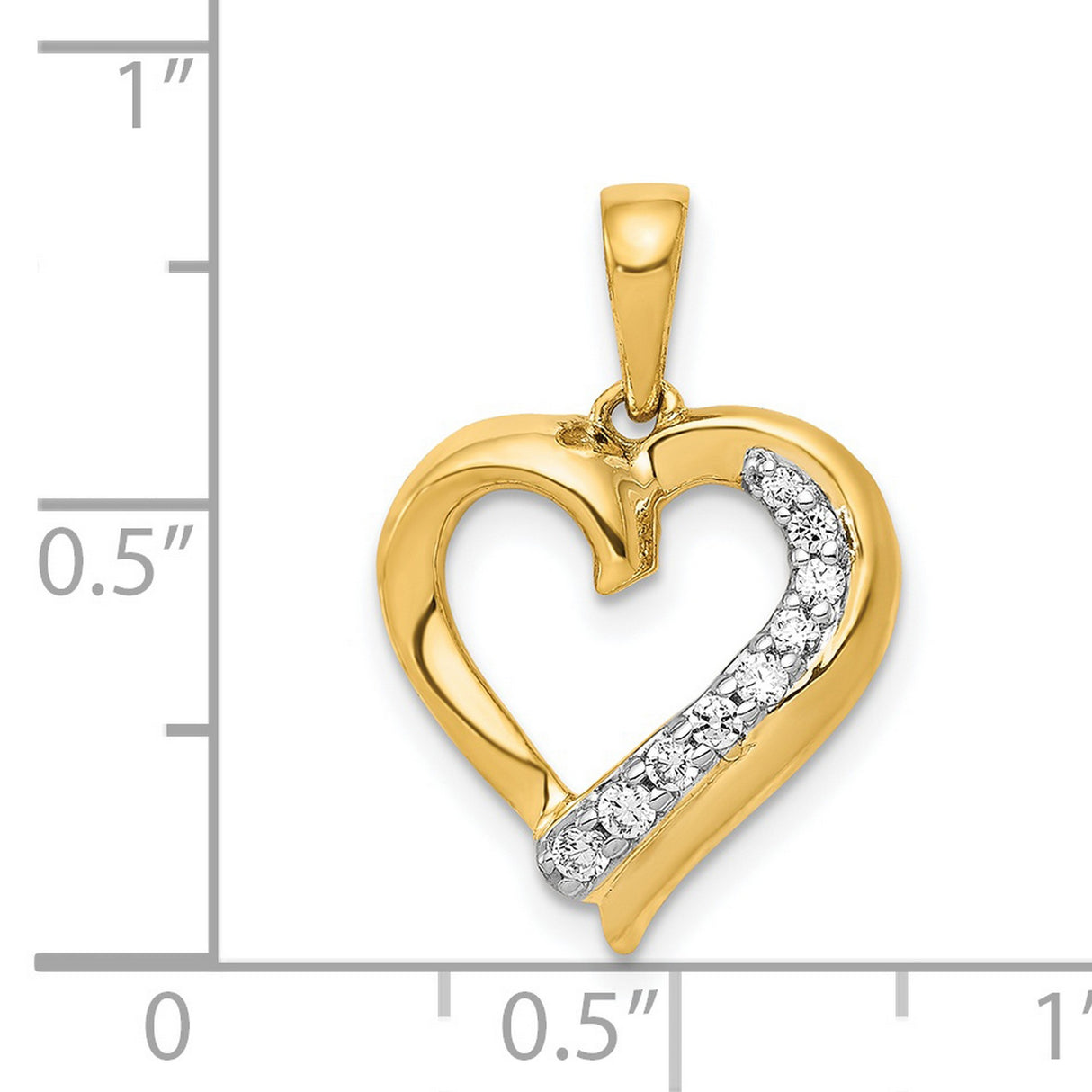 14k Yellow Gold Heart Pendant with Diamond Accents, Romantic Fine Jewelry for Women