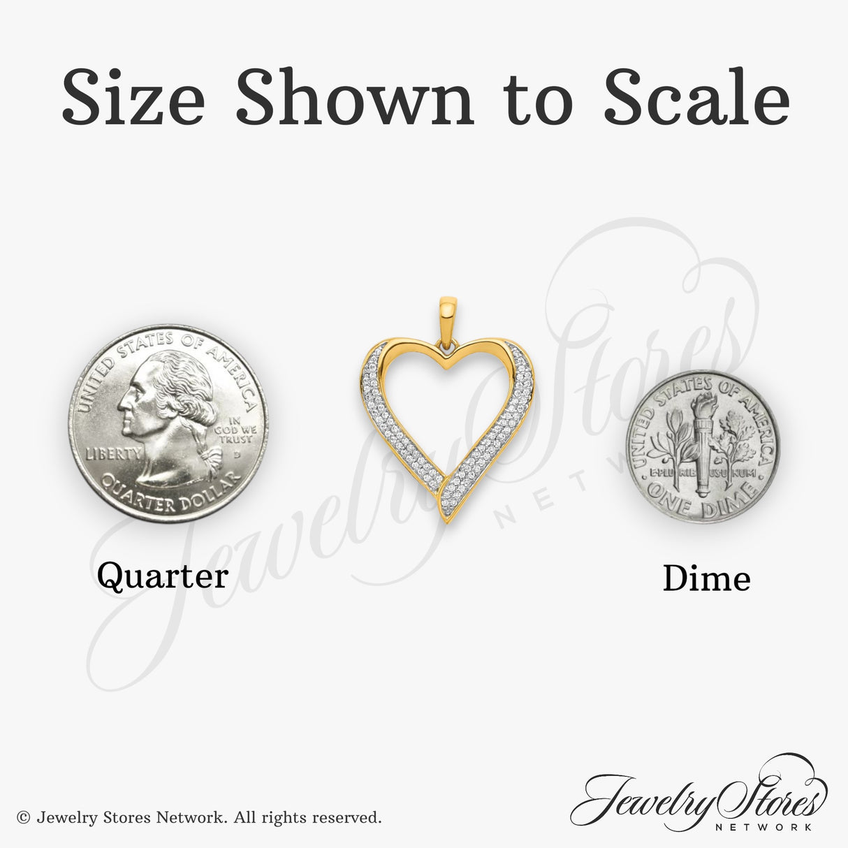 14k Yellow Gold Heart Pendant with Diamond Accents, Open Design, Modern Romantic Style for Women