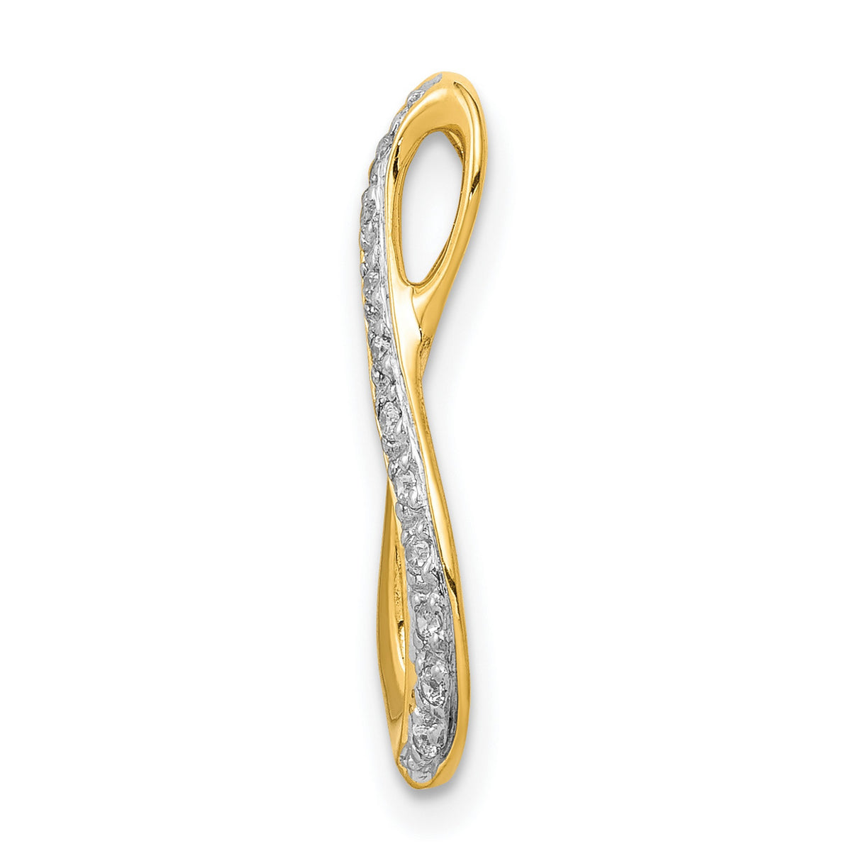 10k Multi-Tone Gold Infinity Pendant with Cubic Zirconia and Rhodium Accent for Women